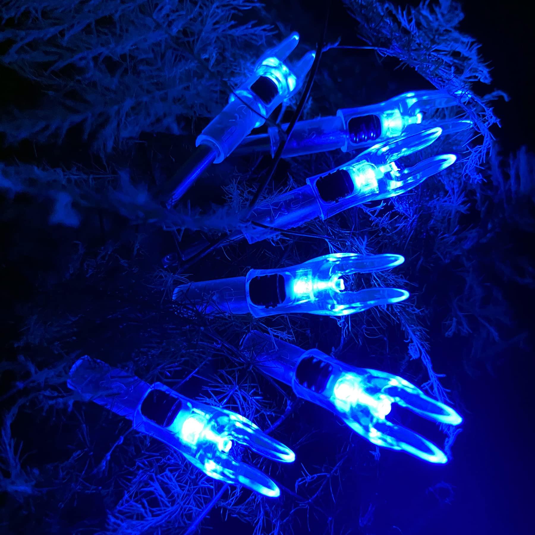 KEAUP KEAUP 6PCS X Lighted Nocks for Arrows with .204 .233 .244 .246 Inside Diameter with H, S, GT Bushings High-Visibility LED Arrow Nocks, ON/Off Switch Included
