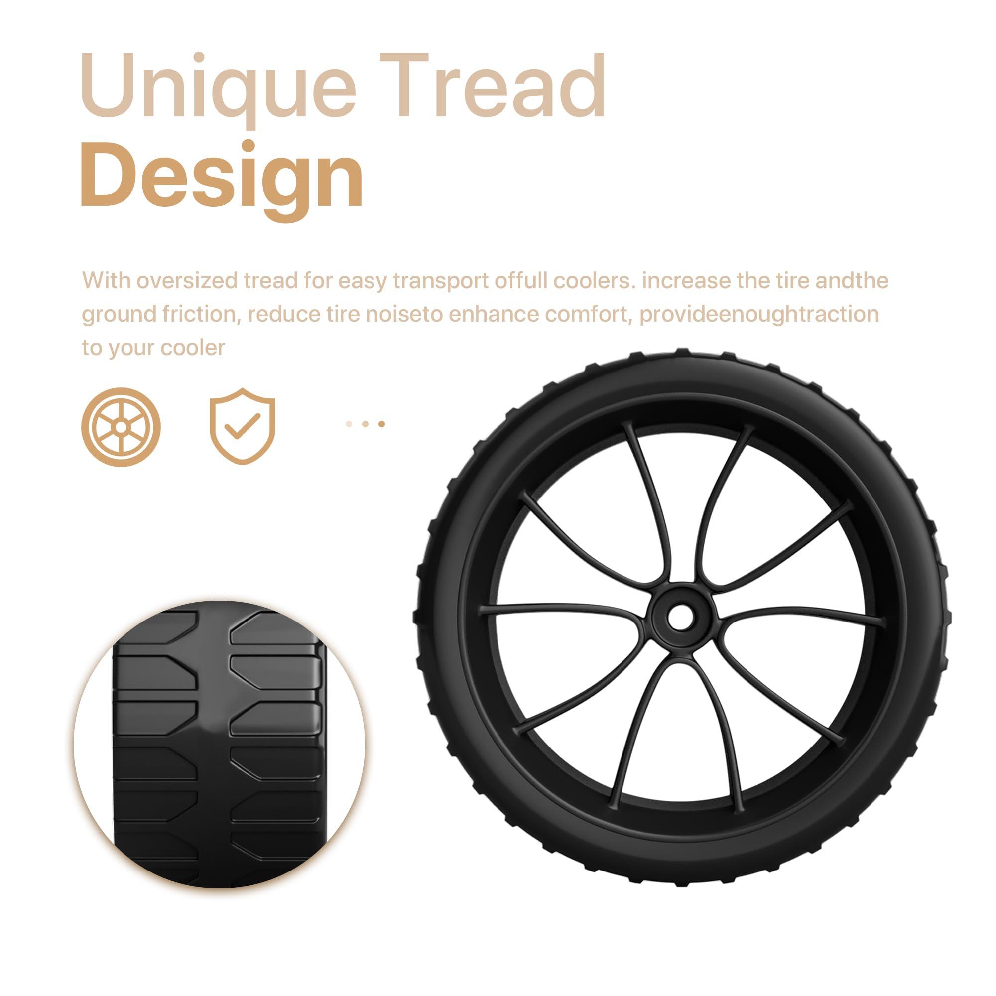 LBB-Parts LBB-Parts 6 Inch Cooler Wheel,Compatible with Most Igloo Coolers - Yukon 90 QT,Glide 110 QT,Ice Cube 58 QT/60 QT,Maxcold Latitude 62 QT etc,6'' Cooler Replacement Wheels kit(6'' Black Wheels)