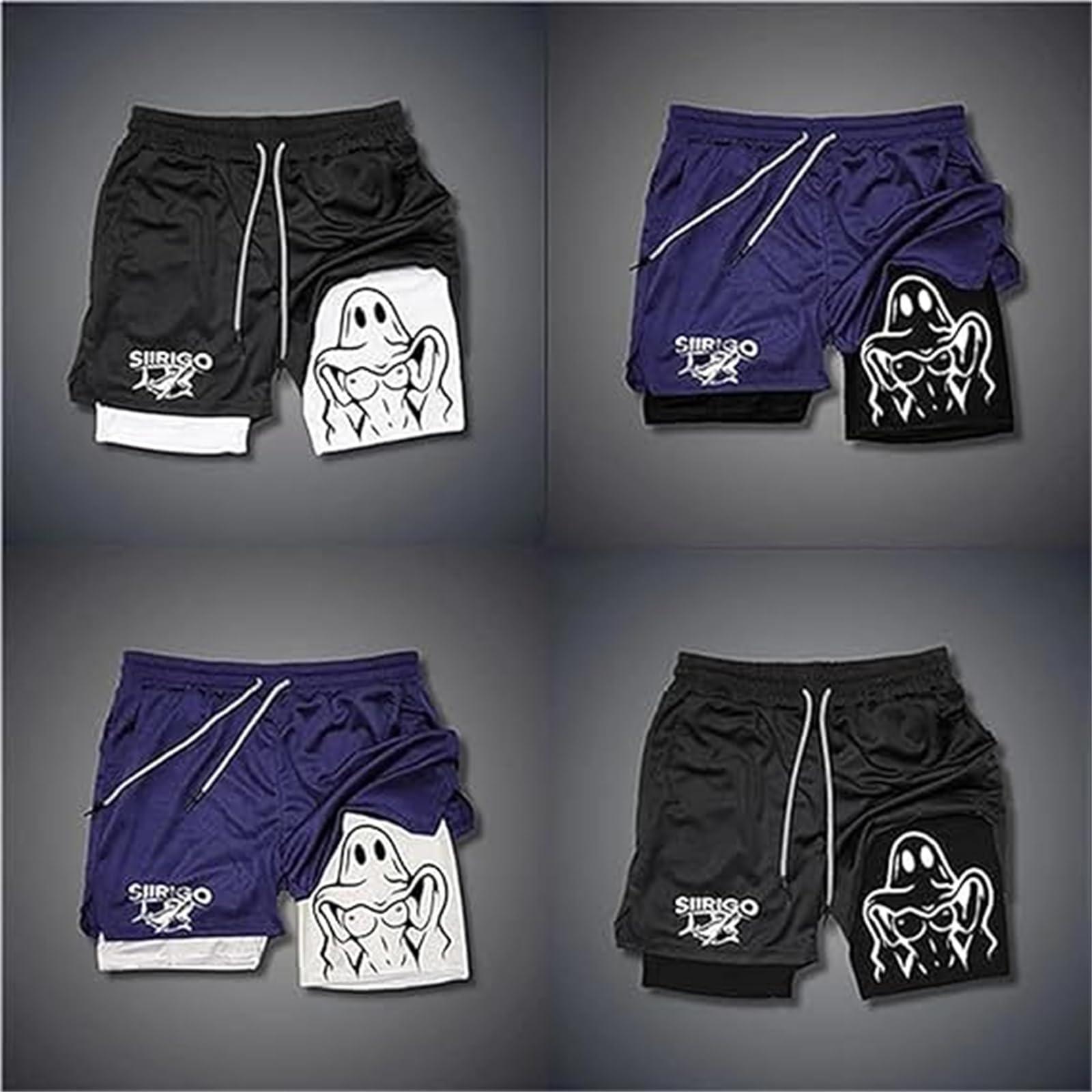 NineFit Basics NineFit Basics Siirigo Shorts Men, Sexy Boobs Graphic Print Gym Performance Shorts, Running Shorts with Phone Pocket (M,E-3), Medium