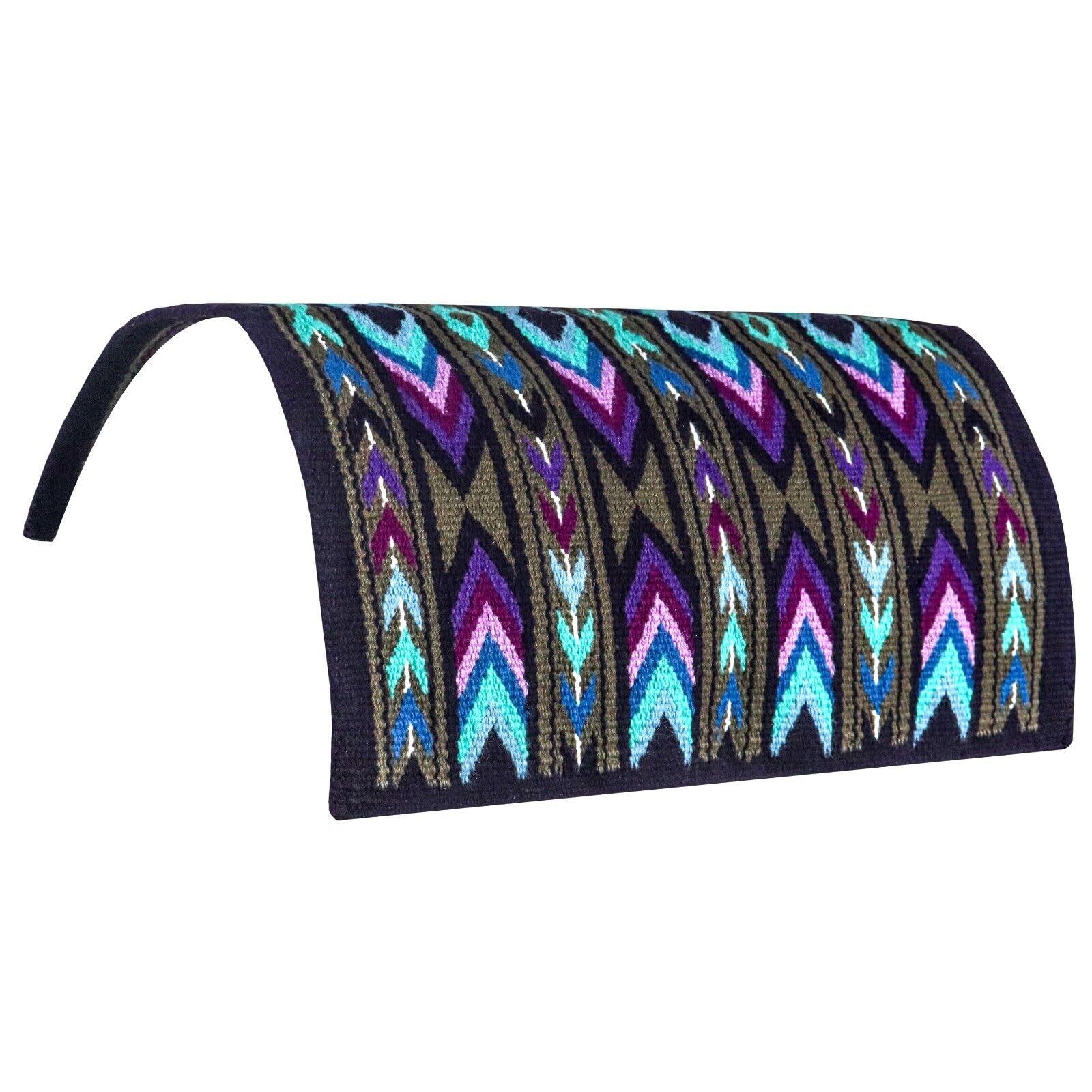 EQUIGEAR EQUIGEAR Western Ranch Horse Saddle Blanket New Zealand Wool Western Design Handmade Saddle Blanket Top Wool Pad Sensor Flex (Customization Available) ZB-032 (36\" x 40\")