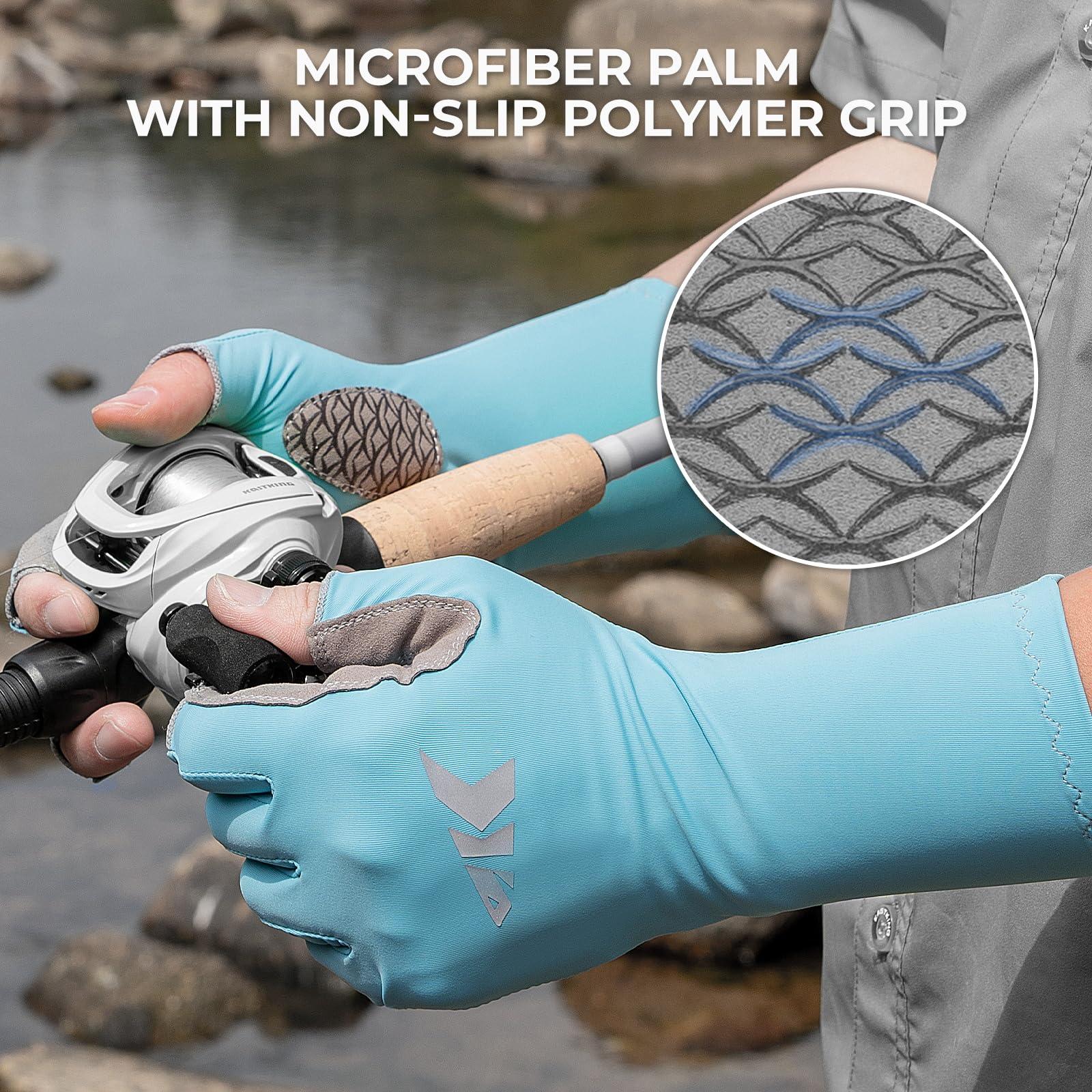 KastKing KastKing Sol Armis Pro Fishing Gloves, UPF 50 Sun Protection 3/4 Fingerless Gloves Quick-Dry, Extended Cuff UV Protection Gloves for Outdoor, Kayaking, Rowing, Paddling, Canoeing, Hunting
