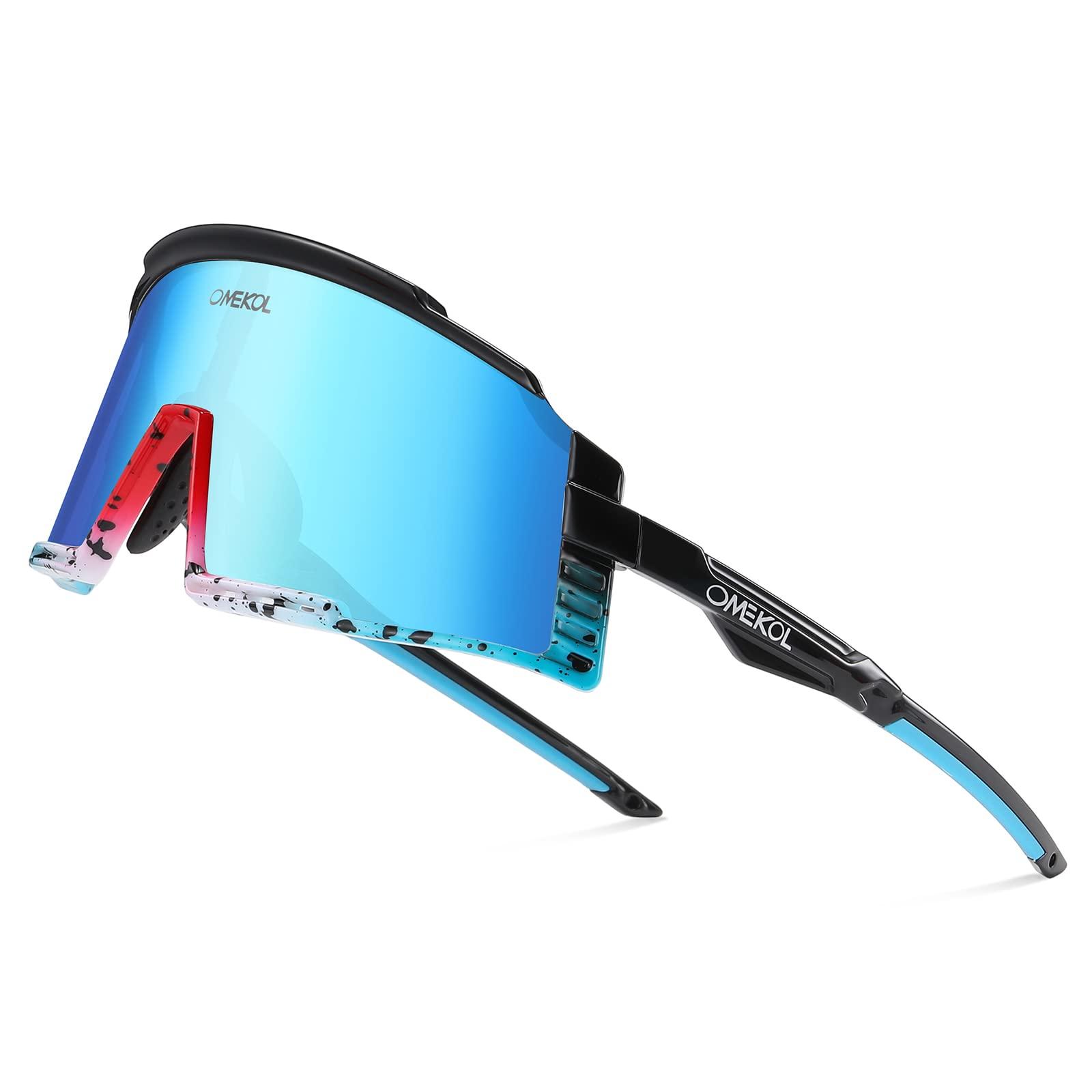 OMEKOL OMEKOL Sports Baseball Sunglasses Men Women Running Cycling Glasses Mountain Bike Goggles MTB Riding Bicycle Eyewear Outdoor(F2)