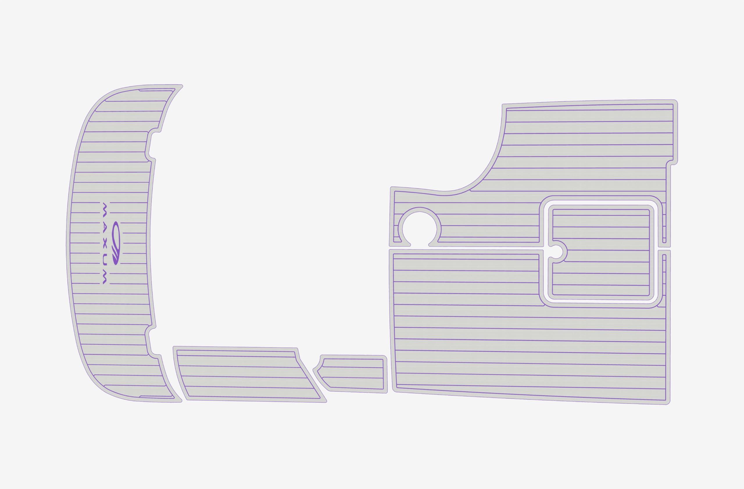 ATDEK ATDEK 2002-2007 Maxum 2400 SC cockpit & Swim platform 1/4 6mm eva Faux Teak Deck Surfing Boat Fishing Boat Motorcycle Hurts crapet Non-Slip mat Floor (Grey oveer purple)