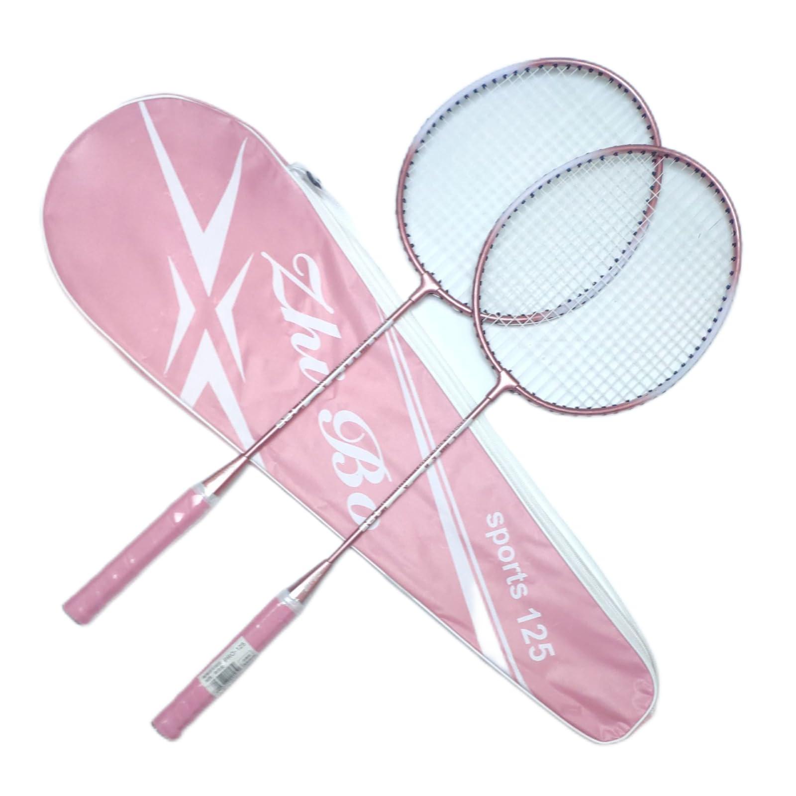 ZJWURIOSQ ZJWURIOSQ ZhiBo Badminton Racket Genuine ferroalloy Split 2pcs Adult Student Training Badminton Racket Set ZB125, Youth Blue