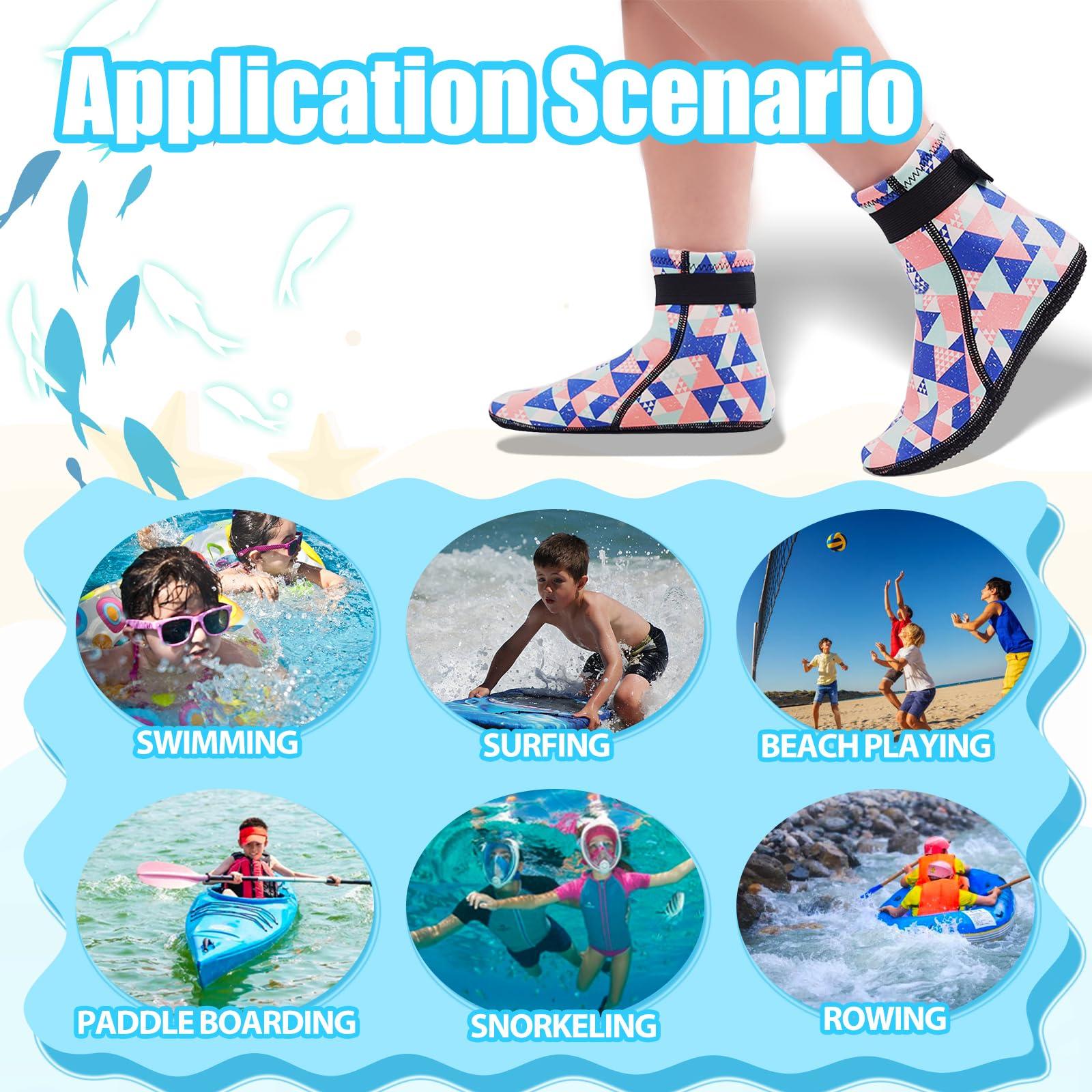 Intbost Intbost Kids Neoprene Socks 3mm Wetsuit Socks for Girls Keep Warm Anti Slip Water Toddlers Sand Beach Scuba Diving Snorkeling Swimming Children Youth