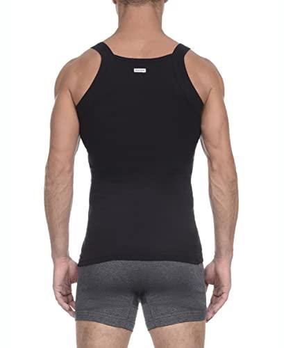 2(X)IST 2(X)IST Men's Essential Cotton Square Cut Tank 2-Pack Deep Black, Small