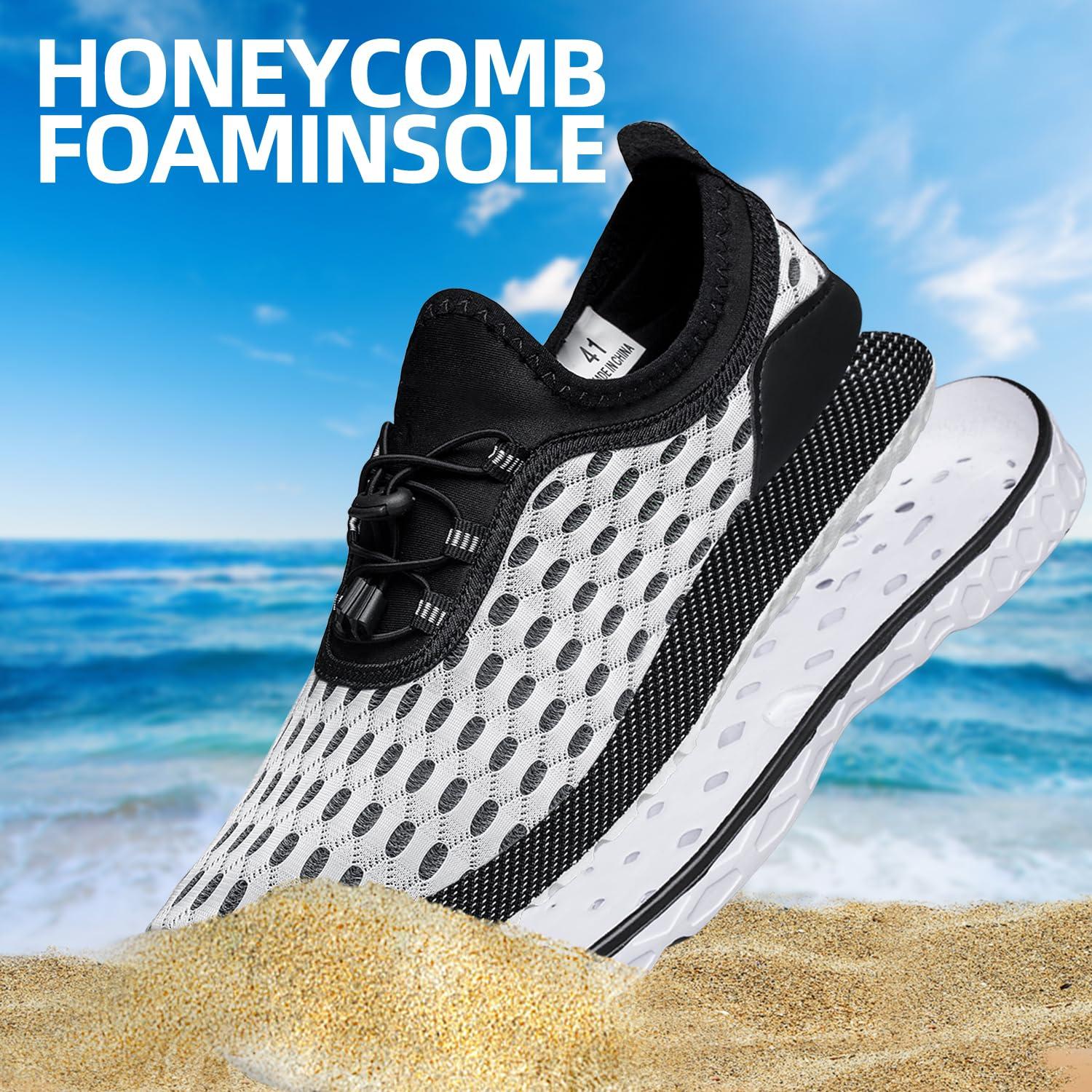 DOUSSPRT DOUSSPRT Women's Water Shoes Quick Drying Sports Aqua Shoes White Size 6.5