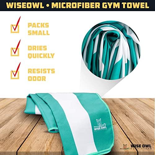 Wise Owl Outfitters Wise Owl Outfitters Beach Towel and Yoga Towel - Quick Dry Microfiber Travel Towel for Beach, Pool, Yoga, Swim, Hand, Face, and Body