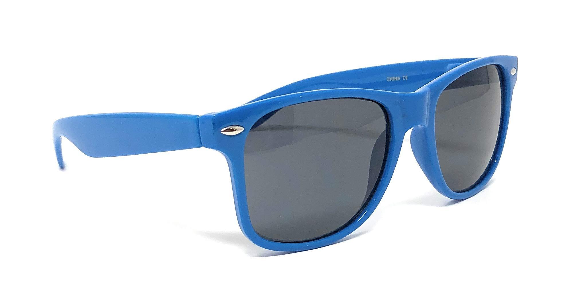 My Shades My Shades - Retro 80's Classic Rectangle Sunglasses (Blue, Smoke)
