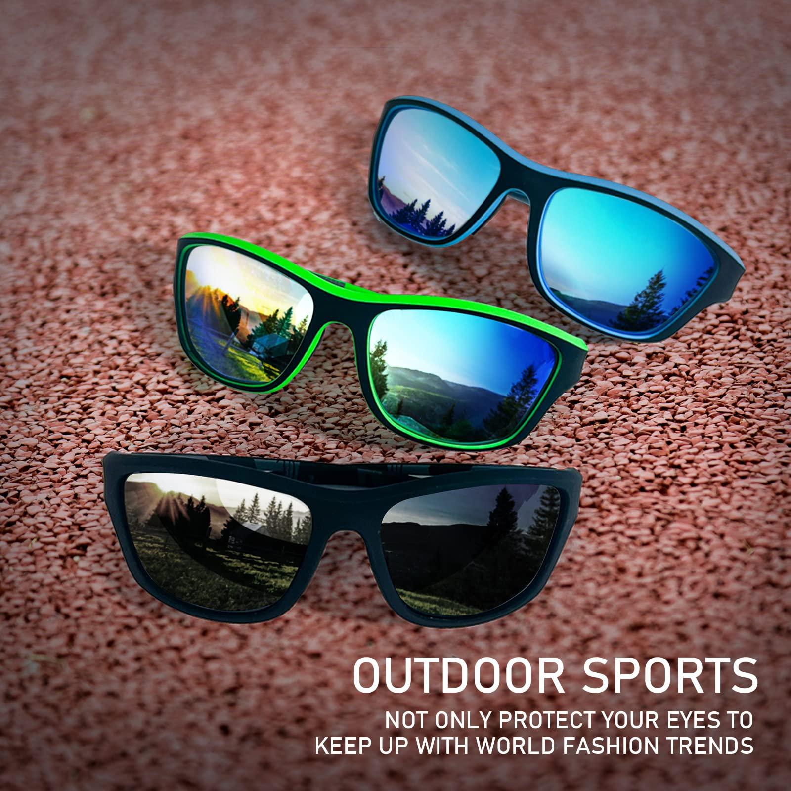 SUNOVELTIES SUNOVELTIES 3 Pcs Black Polarized Sunglasses Mens/Women Sport Glasses UV400 Driving Fishing Running Cycling Shades Sun Glasses