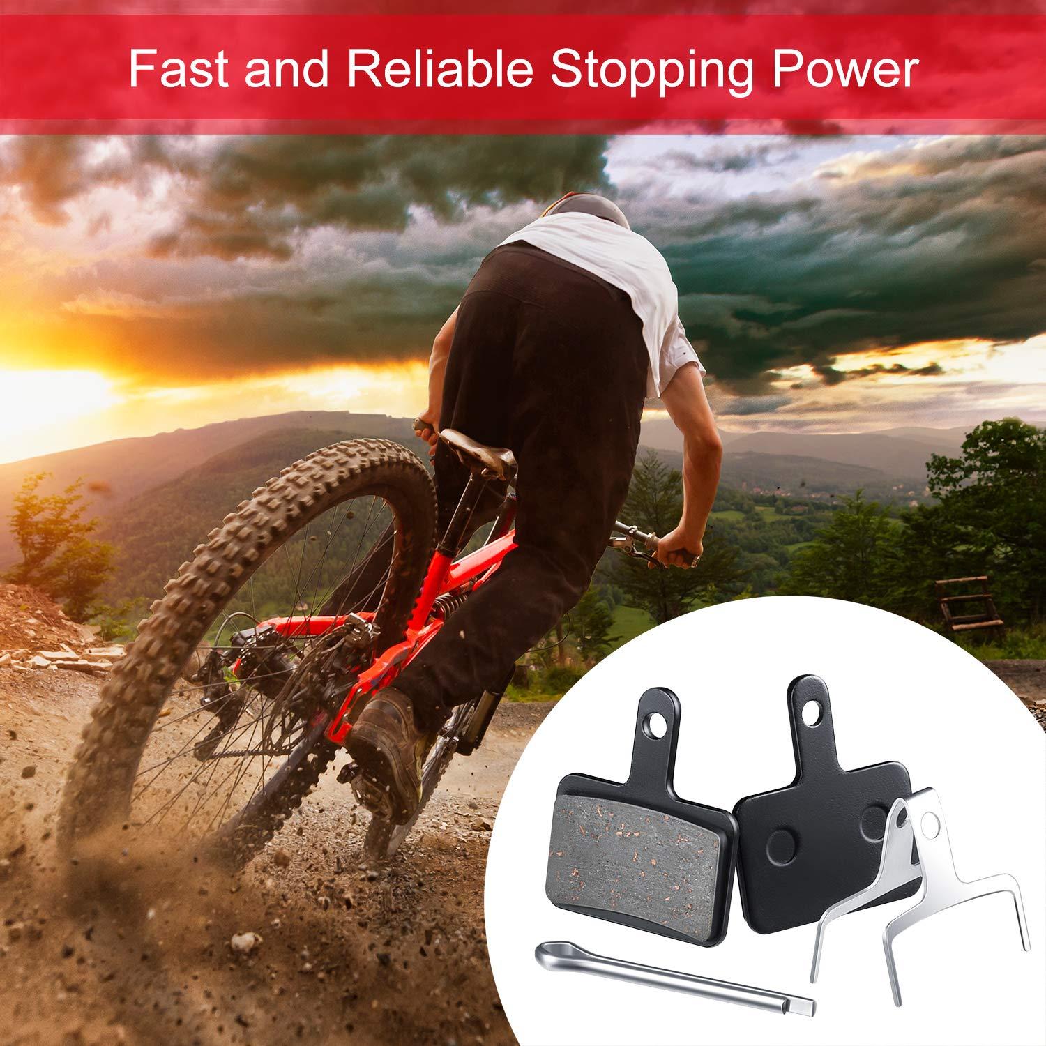 Zonon Zonon 4 Pairs Bike Brake Pads Compatible with Trp Tektro Shimano Deore Br-m575 M525 M515 T615 T675 M505 M495 M486 M485 M475 M465 M447 M446 M445 M416 M415 M395(Semi Metallic Pads)