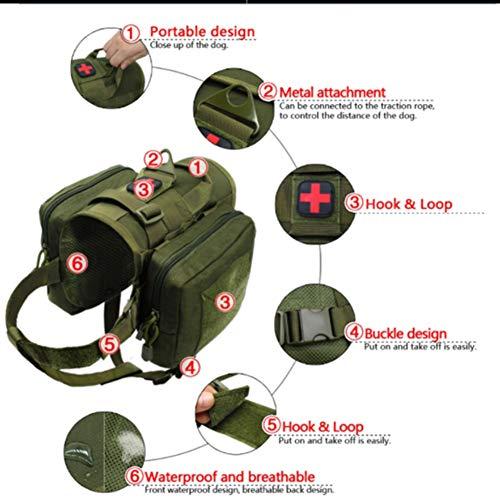 PJDDP PJDDP Tactical Dog Harness,Tactical Dog Vest,Adjustable Dog Training Vest, K9 Service Dog Vest Working Dog Vest with Handle for Small Large Dogs with Accessory Package,Black,M