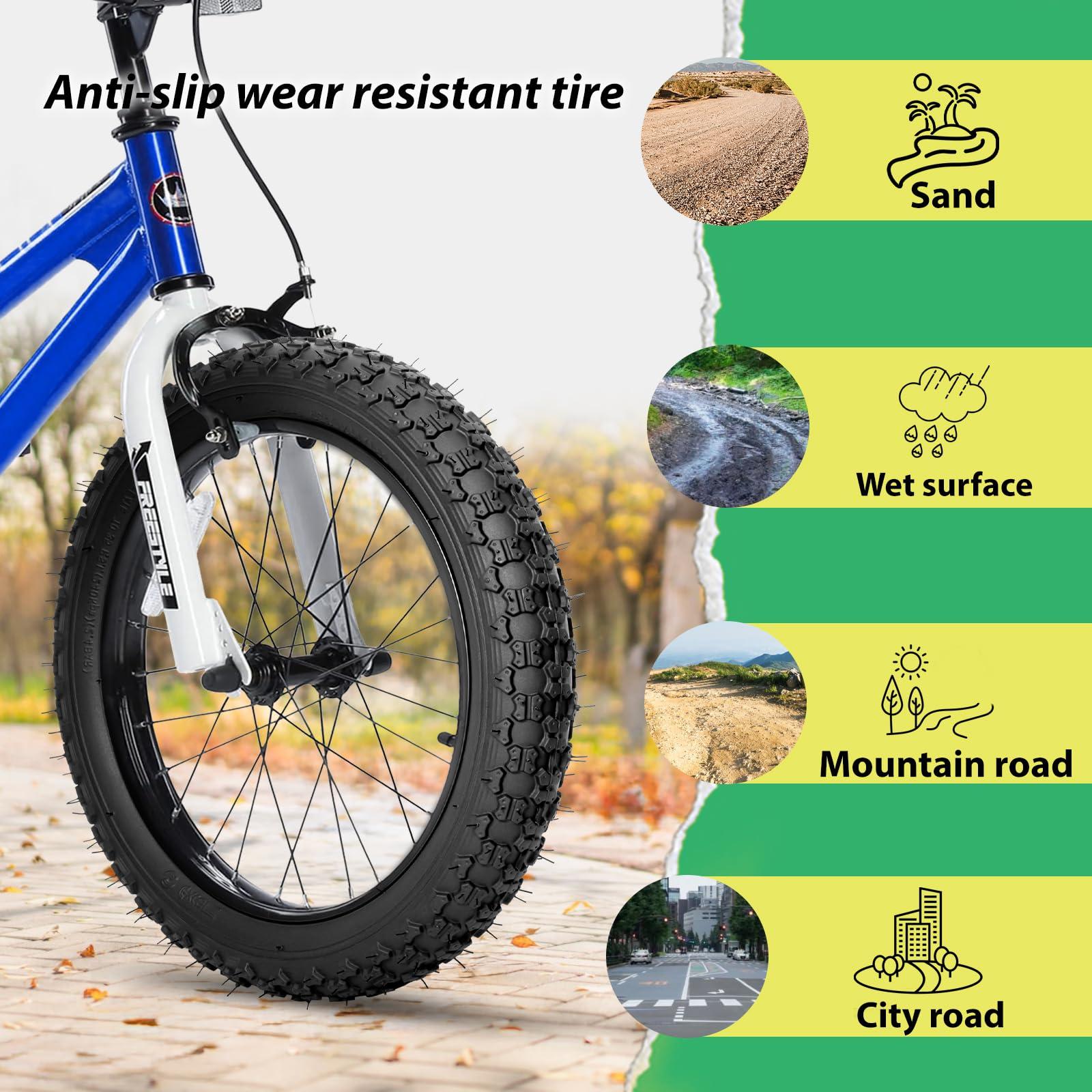 MOHEGIA MOHEGIA Kids Bike Tires Replacement Set: 2-Pack 20x2.125 inch (57-406 mm) Folding Bicycle Tires and Pair 20 inch Inner Tubes Schrader Valve with Tire Levers