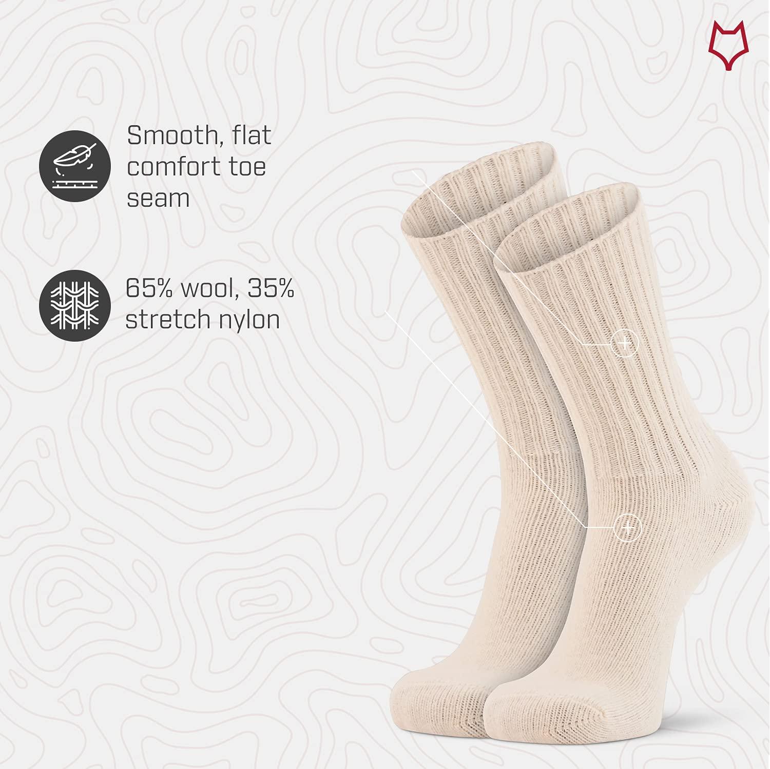 FoxRiver Fox River Classic Wool Crew Sock, Everyday Sock, Easy Care, Shock Absorbing, Comfortable for Outdoor Activities, Natural, Medium