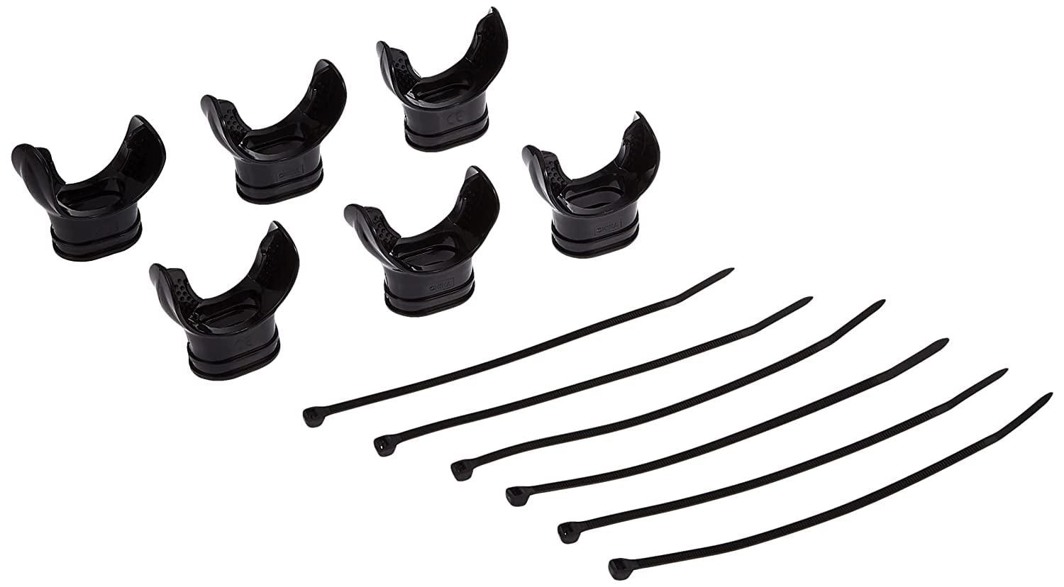 Scuba Choice Scuba Choice Diving Regulator Octopus Mouthpieces with Regulator Tie (6-Pack) Premium PVC, Universal Fit for Standard Regulators | Comfortable Non-Bite Design for Stress-Free Diving Black