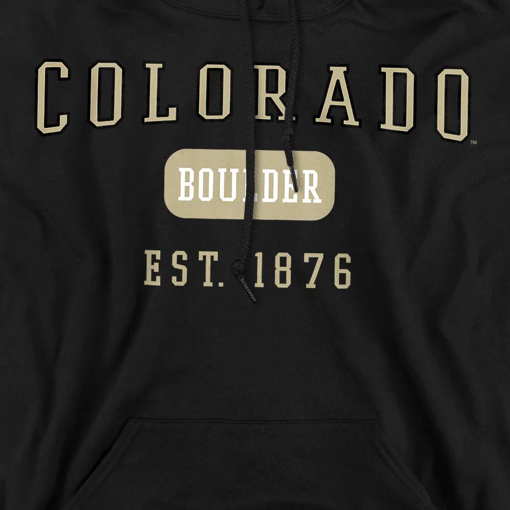 LOGOVISION University of Colorado Official Founded Date Unisex Adult Pull-Over Hoodie, Black, Medium