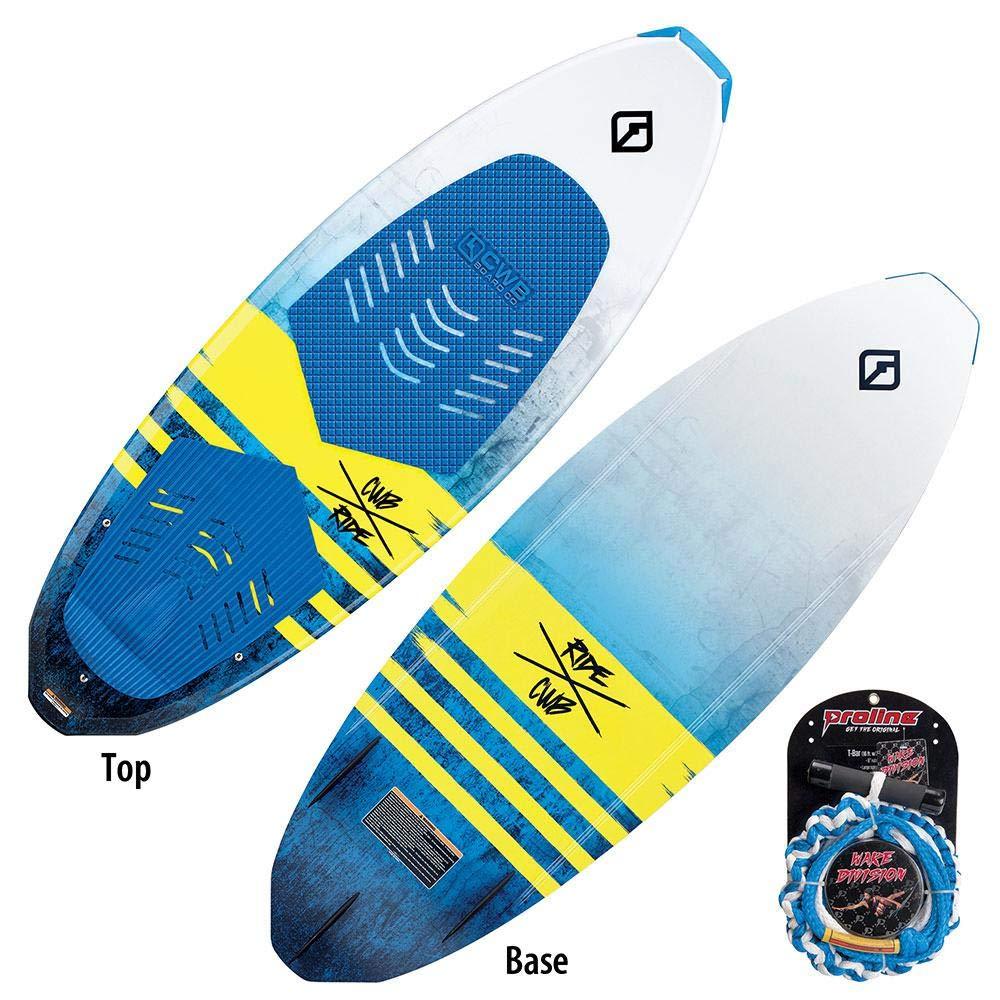 Connelly CWB Connelly Ride Wakesurf Board Package, Proline Surf Rope, Airhead 3-Section Water Ski Rope