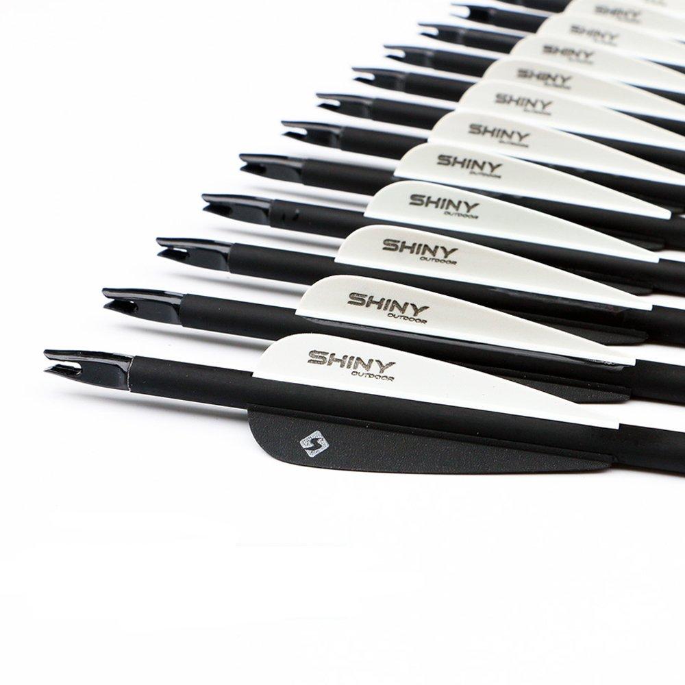 Tiger Archery TIGER ARCHERY 30Inch Carbon Arrow Practice Hunting Arrows with Removable Tips for Compound & Recurve Bow(Pack of 12) (Black White)