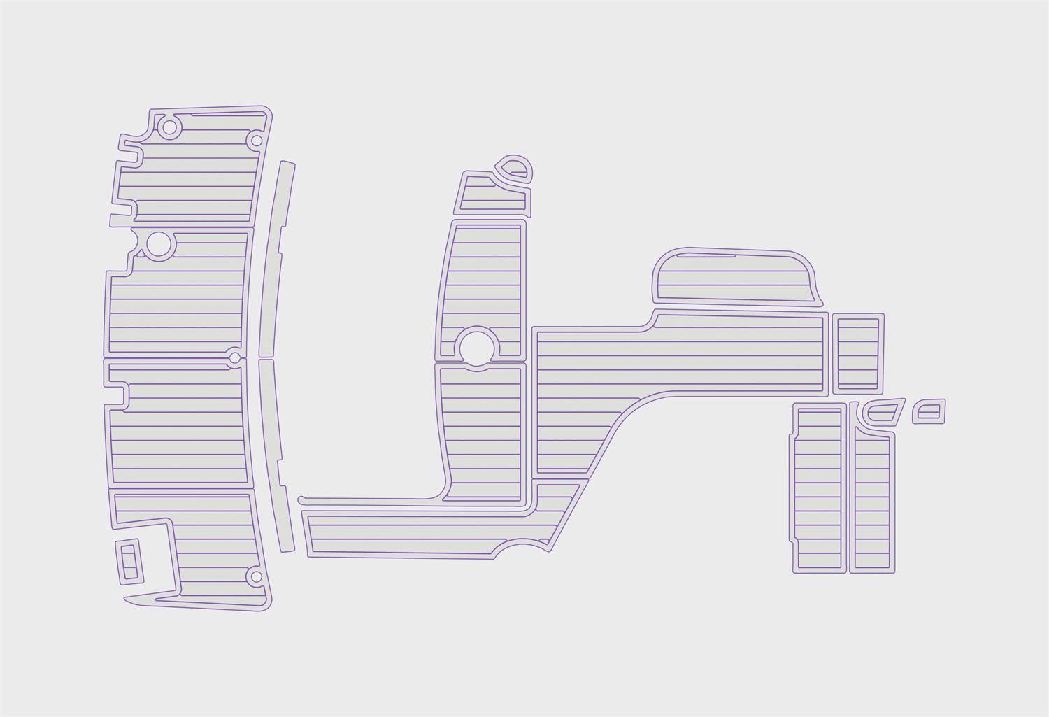 ATDEK ATDEK 2002-2005 Rinker 312 Fiesta Vee Cockpit & Swim Platform 1/4 6mm eva Faux Teak Deck Surfing Boat Fishing Boat Motorcycle Hurts crapet Non-Slip mat Marine Floor (Grey Over Purple)