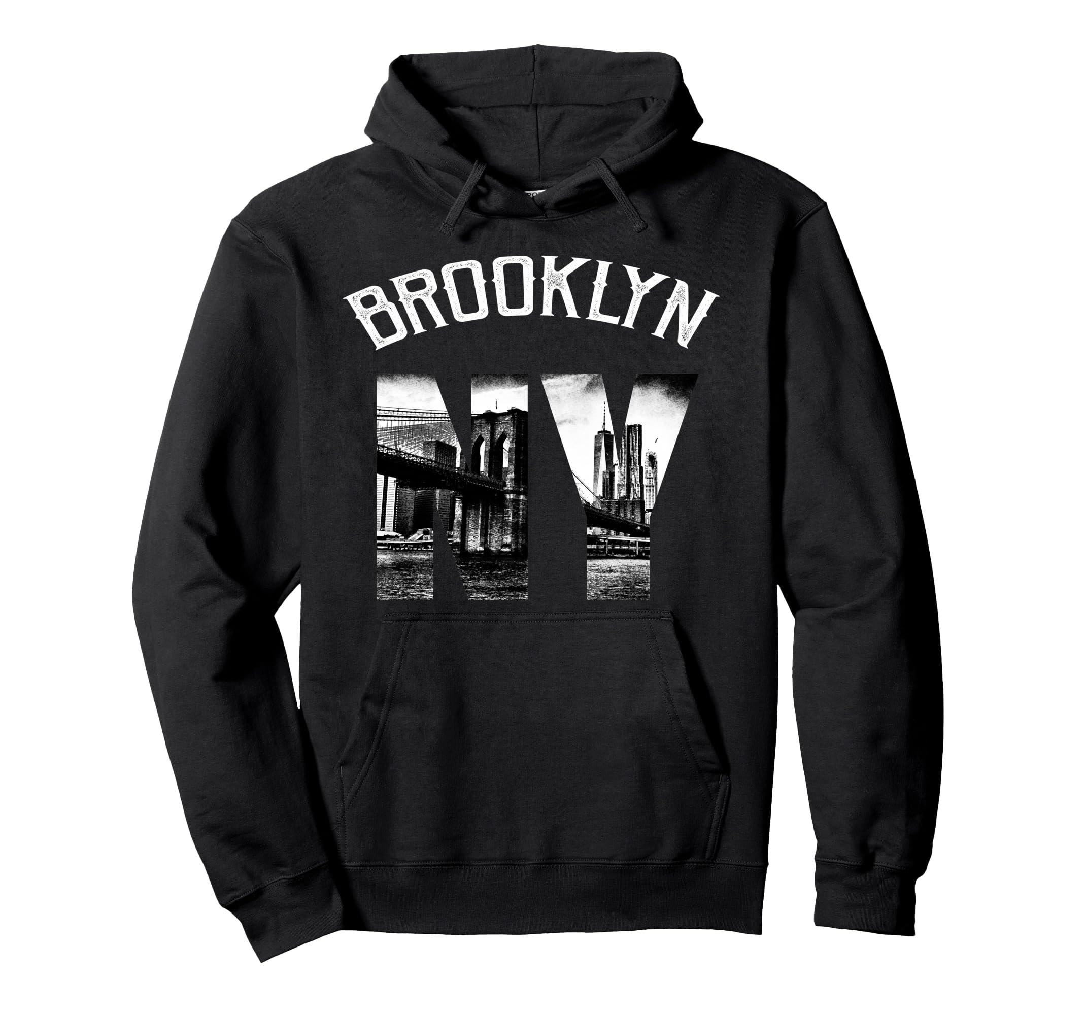 Brooklyn New York Skyline RedNek Hoodie Sweats Brooklyn New York Skyline Hoodie: Brooklyn Sweatshirt Pullover Hoodie