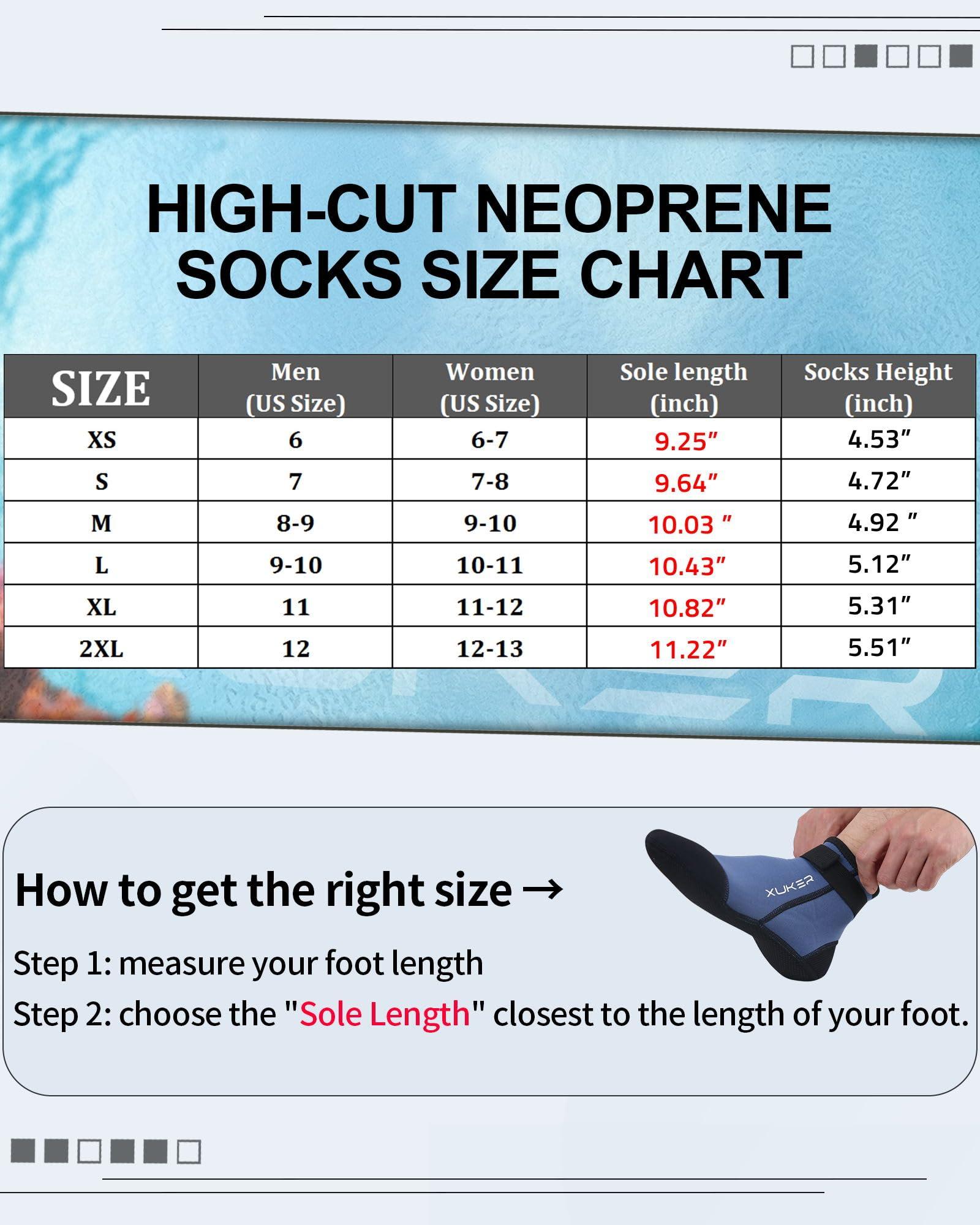 XUKER XUKER Neoprene Socks, 3mm Beach Volleyball Sand Soccer Wetsuit Socks Water Booties for Diving Snorkeling Kayaking Paddling, 3XL