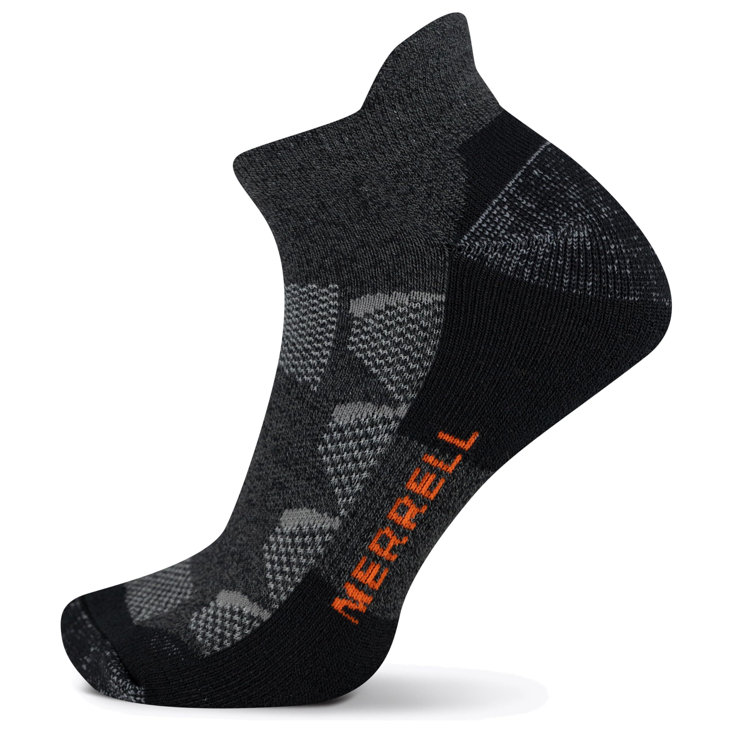 Merrell Merrell Moab Hiking Mid Cushion Socks-1 Pair Pack-Coolmax Moisture Wicking & Arch Support, Low Cut Tab-Charcoal, L/XL (Men\'s 12.5-15 / Women\'s 14+)
