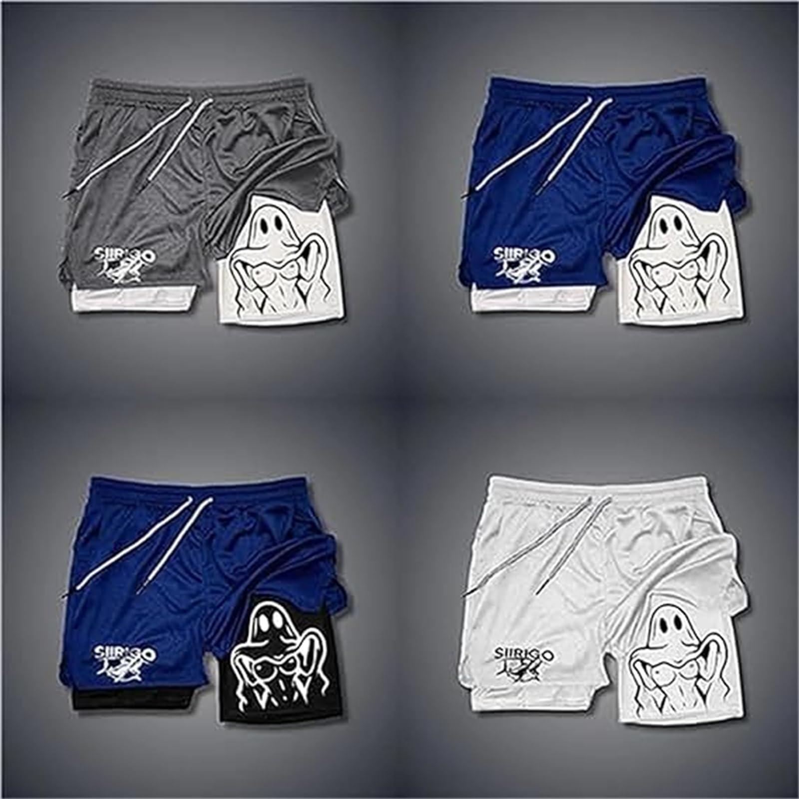 NineFit Basics NineFit Basics Siirigo Shorts Men, Sexy Boobs Graphic Print Gym Performance Shorts, Running Shorts with Phone Pocket (M,E-3), Medium