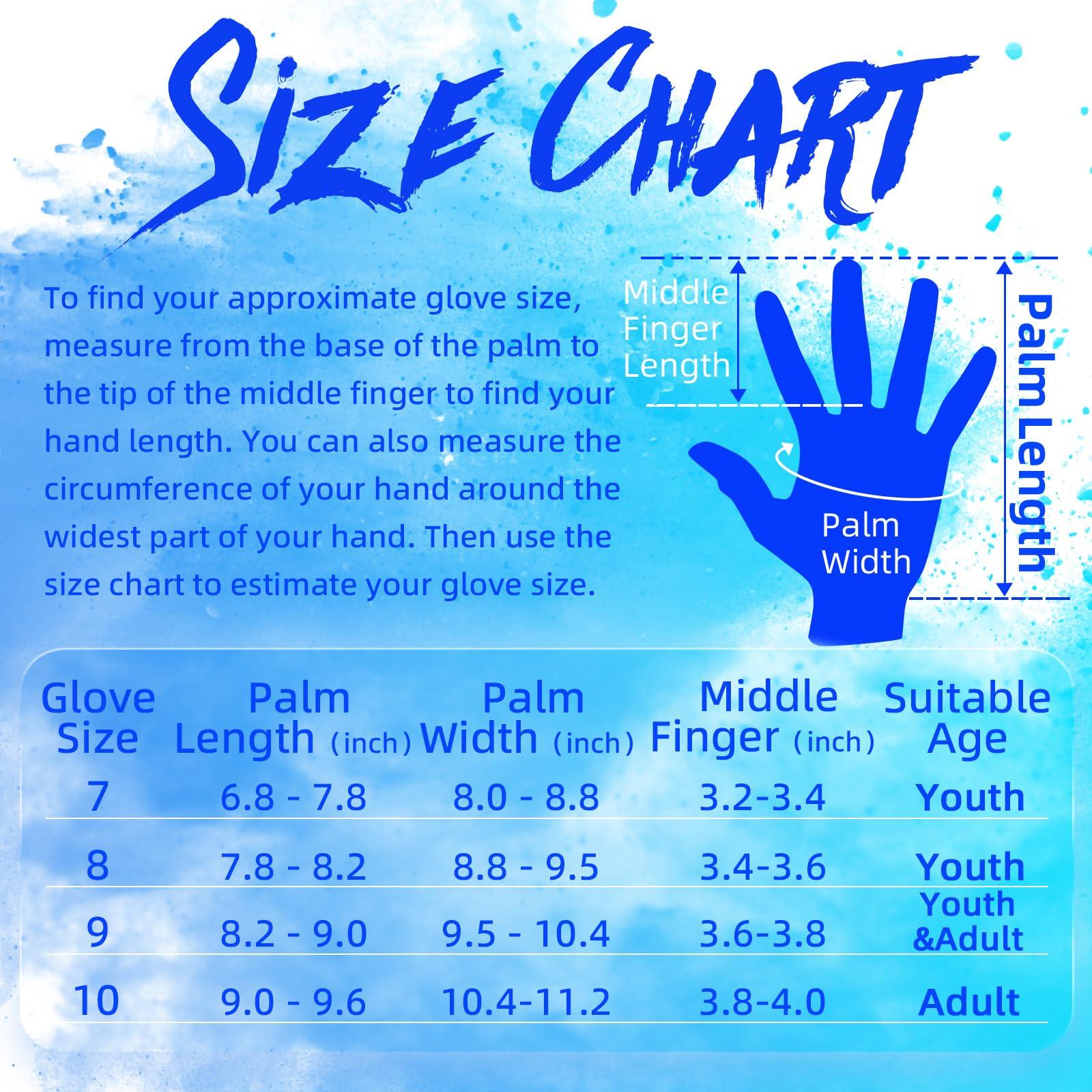 WVVOU WVVOU Soccer Goalie Gloves Youth Adults, High Performance Goalkeeper Gloves, Breathable Soccer Gloves, 4+3mm Super Grip for The Toughest Saves (BlackBlue, 10)