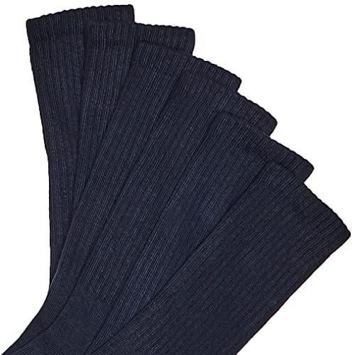 Jefferies Socks Jefferies Socks Little Boy\'s Seamless Half Cushion Sport Crew Socks 6 Pair Pack, Navy, Medium