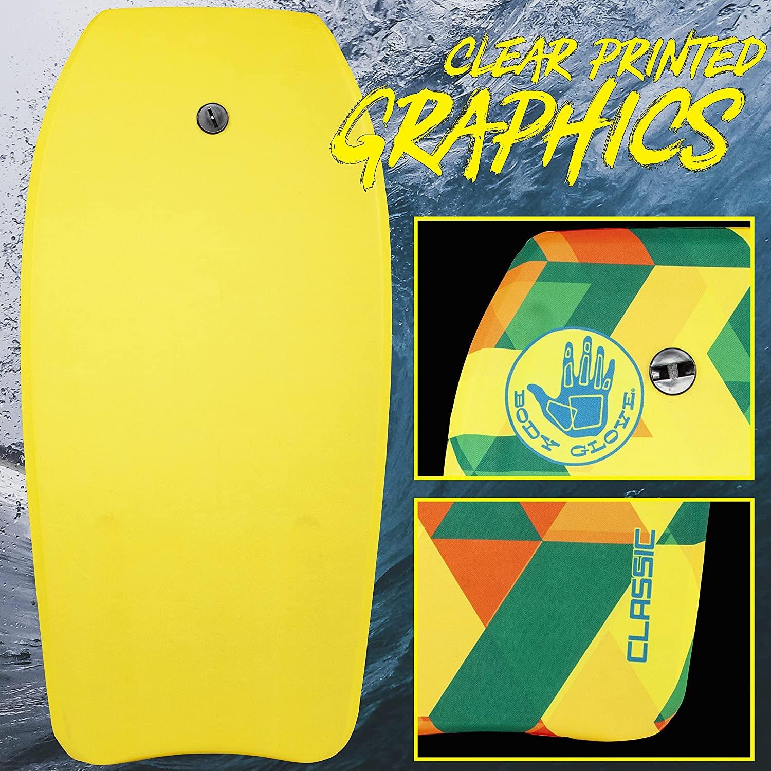 Body Glove Classic 33 Inch Bodyboard (Geometric) - EPS Core, HDPE Slick, Crescent Tail, Graphic Slick, Includes Leash for Men, Women, Kids - Durable, Surfing Waves Ocean Summer Fun Beach Water Body Board