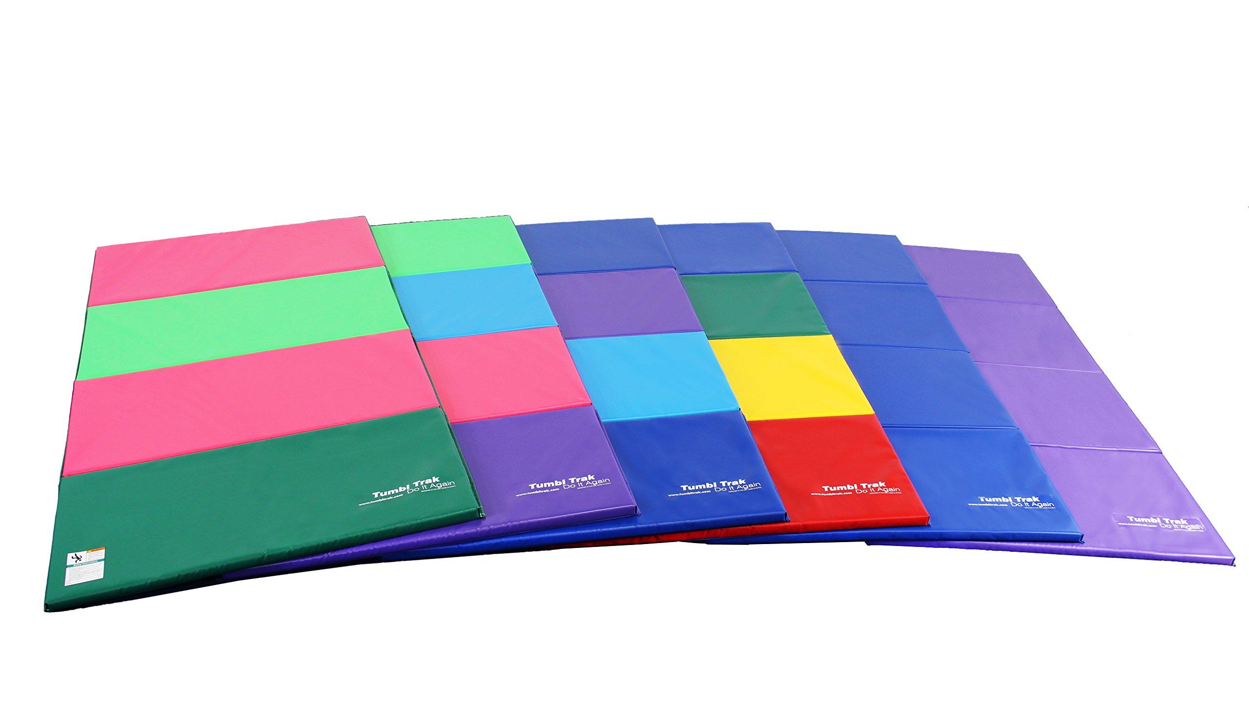 Tumbl Trak Tumbl Trak Addie Gymnastics Training Balance Beam & Tumbling Panel Mat, Bright Pastel, 4 ft x 8 ft x 2 in