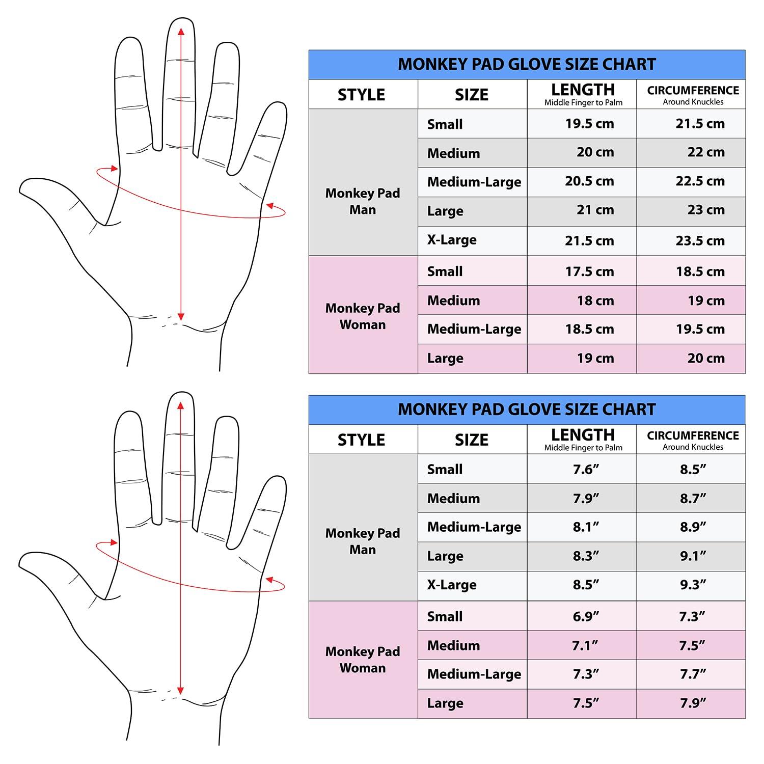 MONKEY GRIP MONKEY GRIP Golf Glove Bearing Capacity Non silp No Slice pad Premium Lether Power Pad Left Hand (Man-X_Large)