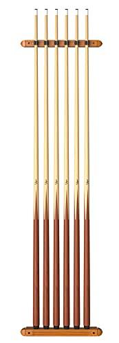 Fat Cat Fat Cat 2-Piece Wall Mounted Hardwood Billiard/Pool Cue Rack, Holds 6 Cues