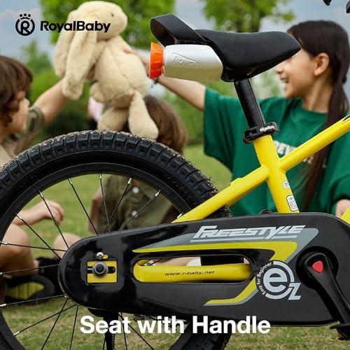 RoyalBaby Royalbaby EZ Kids Bike, 18 Inch Balance Pedal Convertable Bicycle, Easy Learn Balancing to Biking Boys Girls Ages 4-7 Years Beginners, 18" Wheel Black