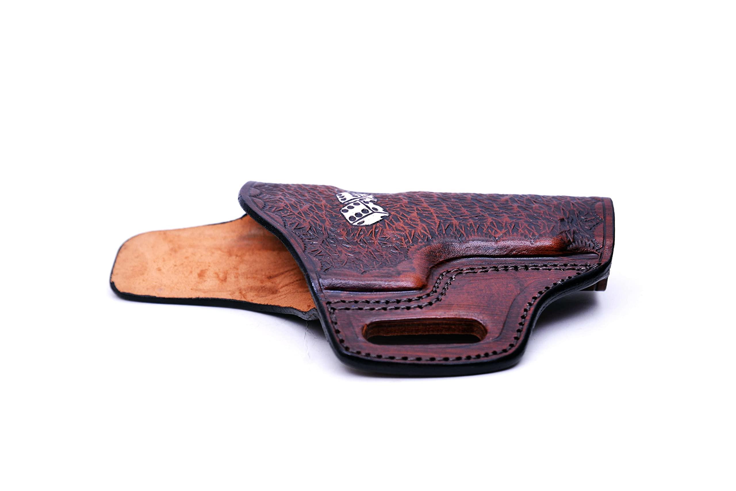 PulsarHolster Premium Leather Holster fits Springfield XD40 XD45 XDS45 XDM 1911, Game Dice Pattern, Handmade, Right or Left Handed, PulsarHolster (Springfield XD40 4\" Barrel, Right)