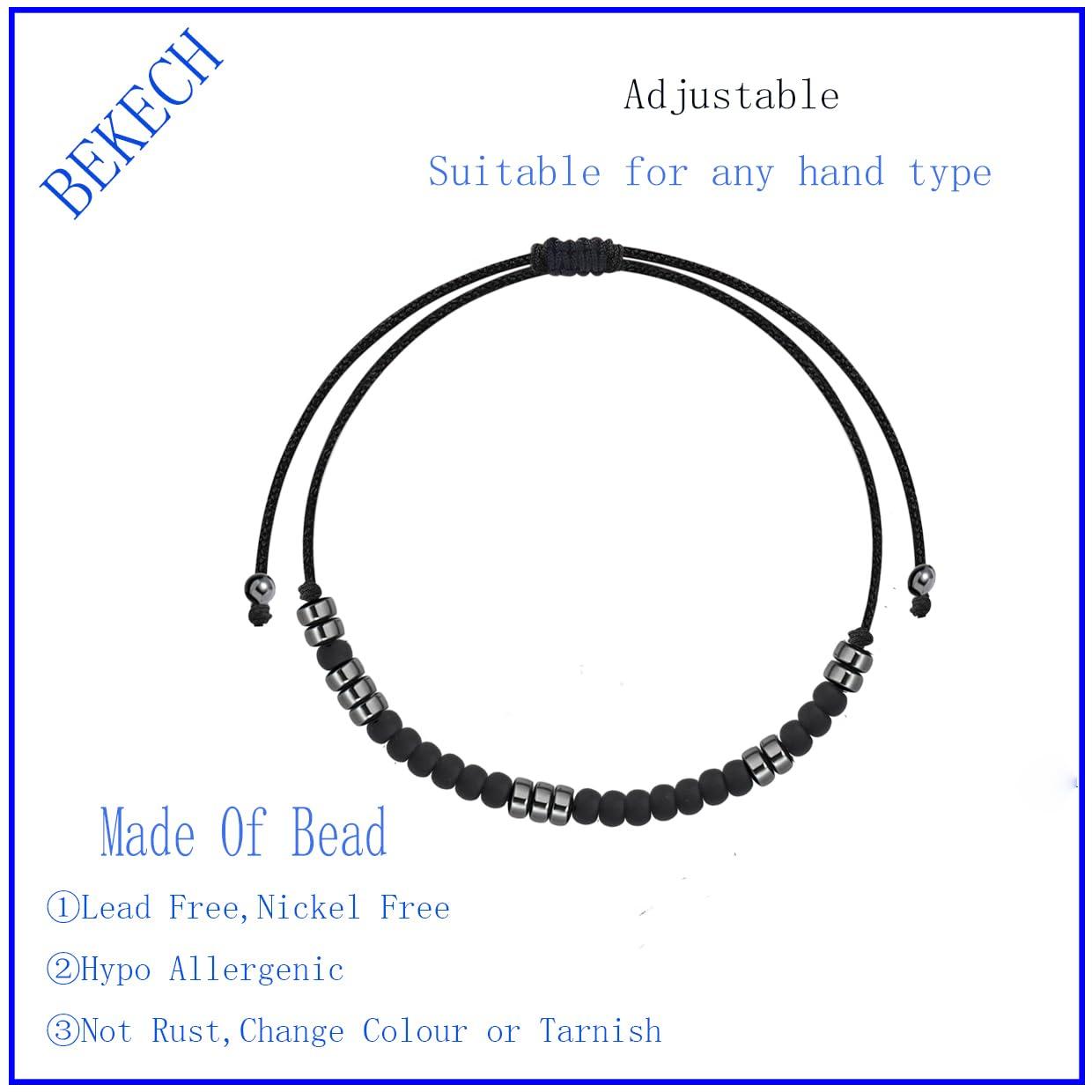 BEKECH BEKECH Matthew 6:33 Morse Code Bracelet Faith Jewelry Bible Verse Matthew 6:33 First His Kingdom and His Righteousness Gift (But seek first his kingdom)