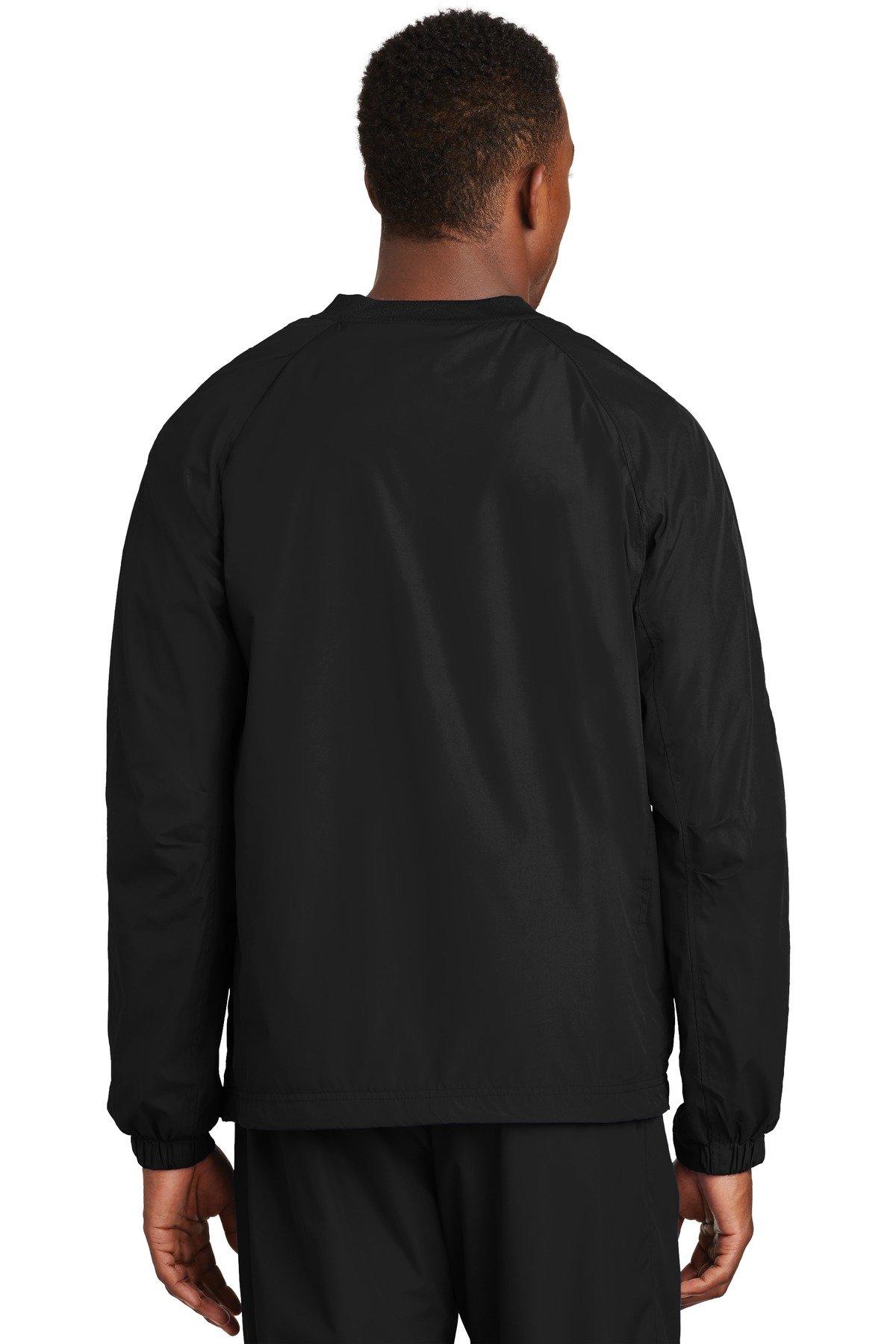 SPORT-TEK Sport-Tek V-Neck Raglan Wind Shirt S Black