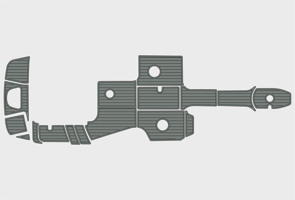 ATDEK ATDEK 2010-2015 searay sundeck 260 Cockpit & Swim Platform 1/4 6mm eva Faux Teak Deck Surfing Boat Fishing Boat Motorcycle Hurts crapet Non-Slip mat Floor (Dark Grey Over Black)