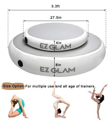 GLANT GLANT Air Mat Tumble Track AirSpot - Gymnastics Training Springboard - Round Inflatable Springboard (White, 27.6in*27.6in*3.94in)