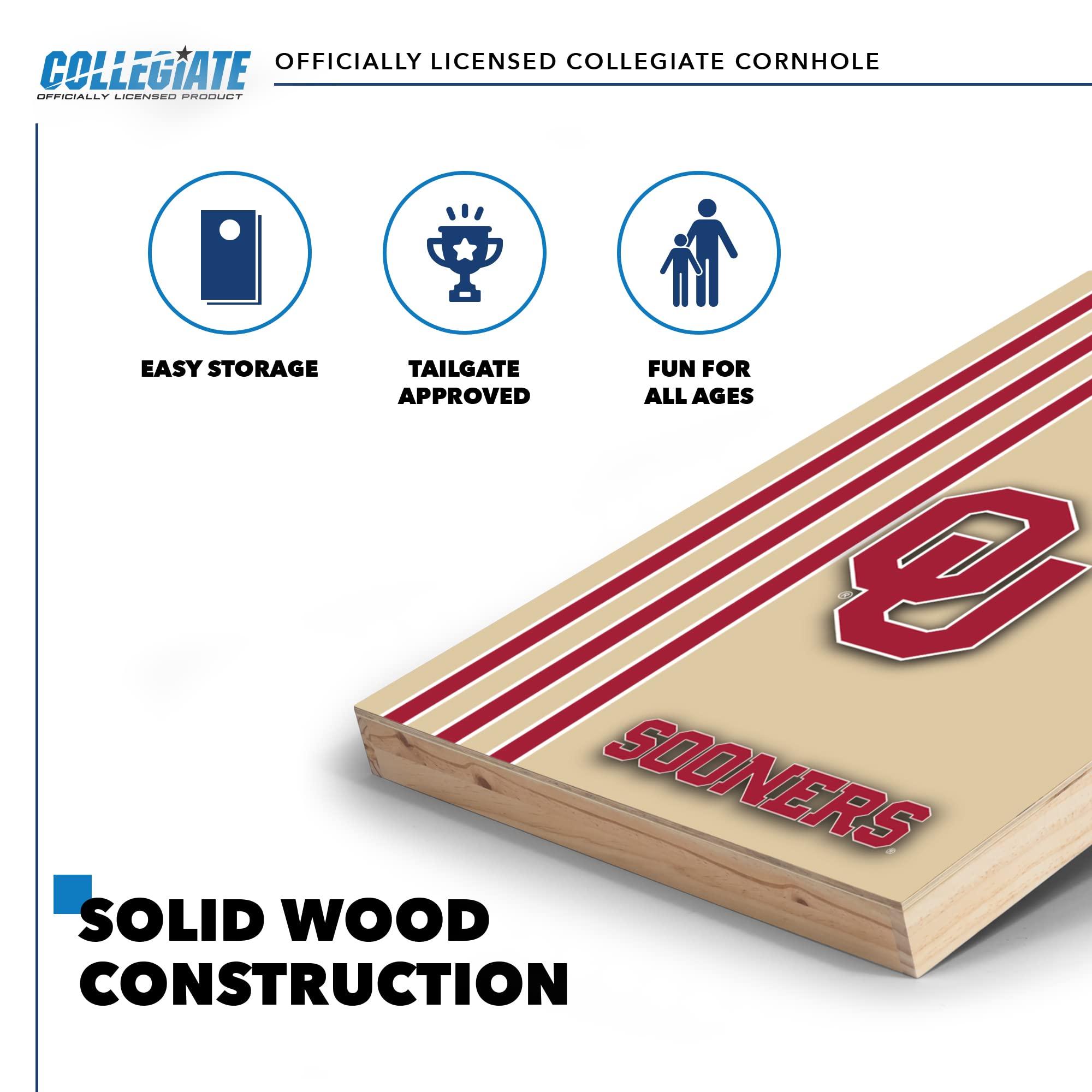 Wild Sports Wild Sports 2' x 3' Set with Direct Print HD Team Graphics Great Gift for Any NCAA Fan! Bean Bag Toss Family Outdoor Games Oklahoma Sooners