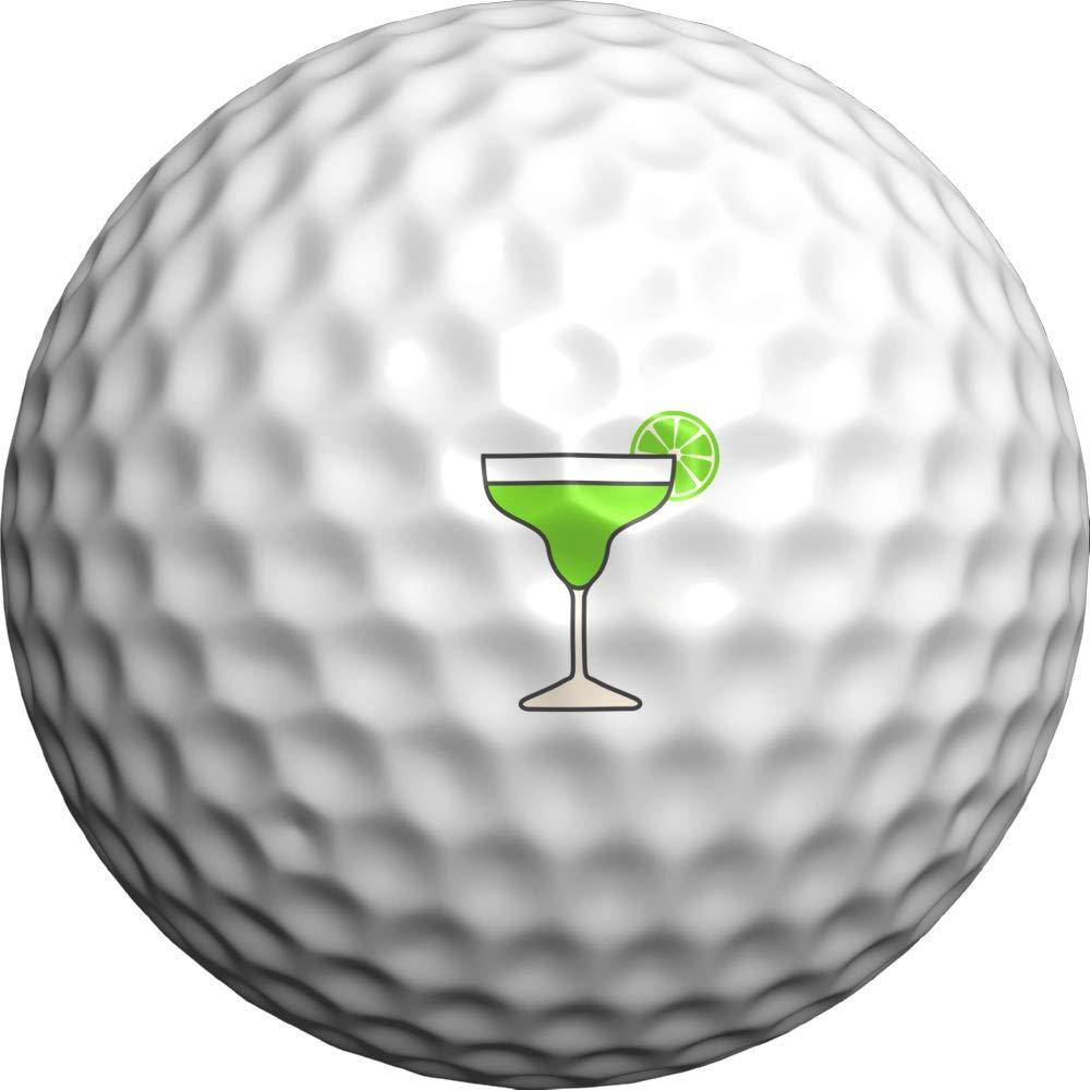 Golfdotz Golfdotz - Golf Ball Markers, Unique Golf Ball Stamps and Golf Ball Stickers for Marking Golf Balls, Durable Golf Ball Decals, Golf Accessories for Men and Women, Margarita Time (18 Count)