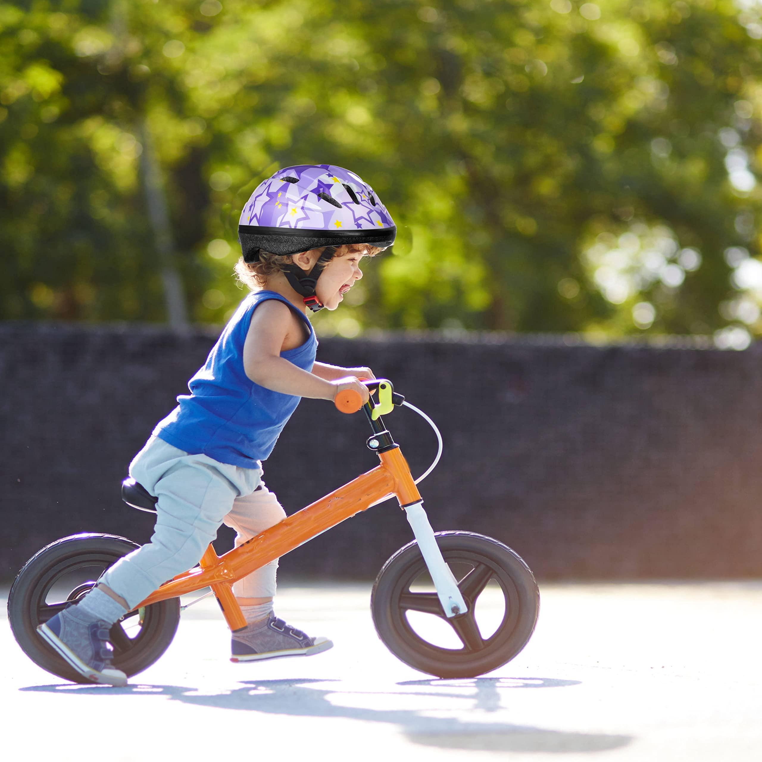 Asslen Asslen Kids Bike Helmet Suitable for Ages 3-8 Years Boys Girls, Adjustable Toddler Helmet with Knee Elbow Pads Wrist Guards Sports Protective Gear Set for Bike Bicycle Skateboard Scooter-Purple