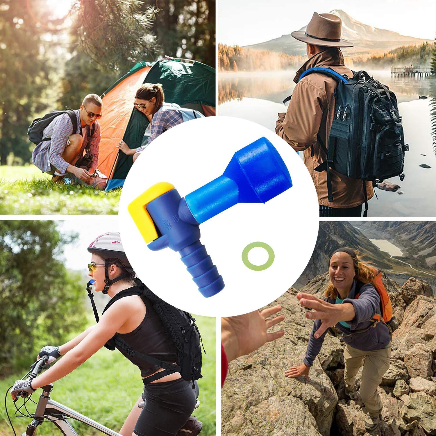JMTEEA JMTEEA Bite Valve Replacement Mouthpiece Fit for Hydration Pack Bladder Water Backpack and Most Brands(4-Pack), with Shutoff Valve and Tube O-Ring