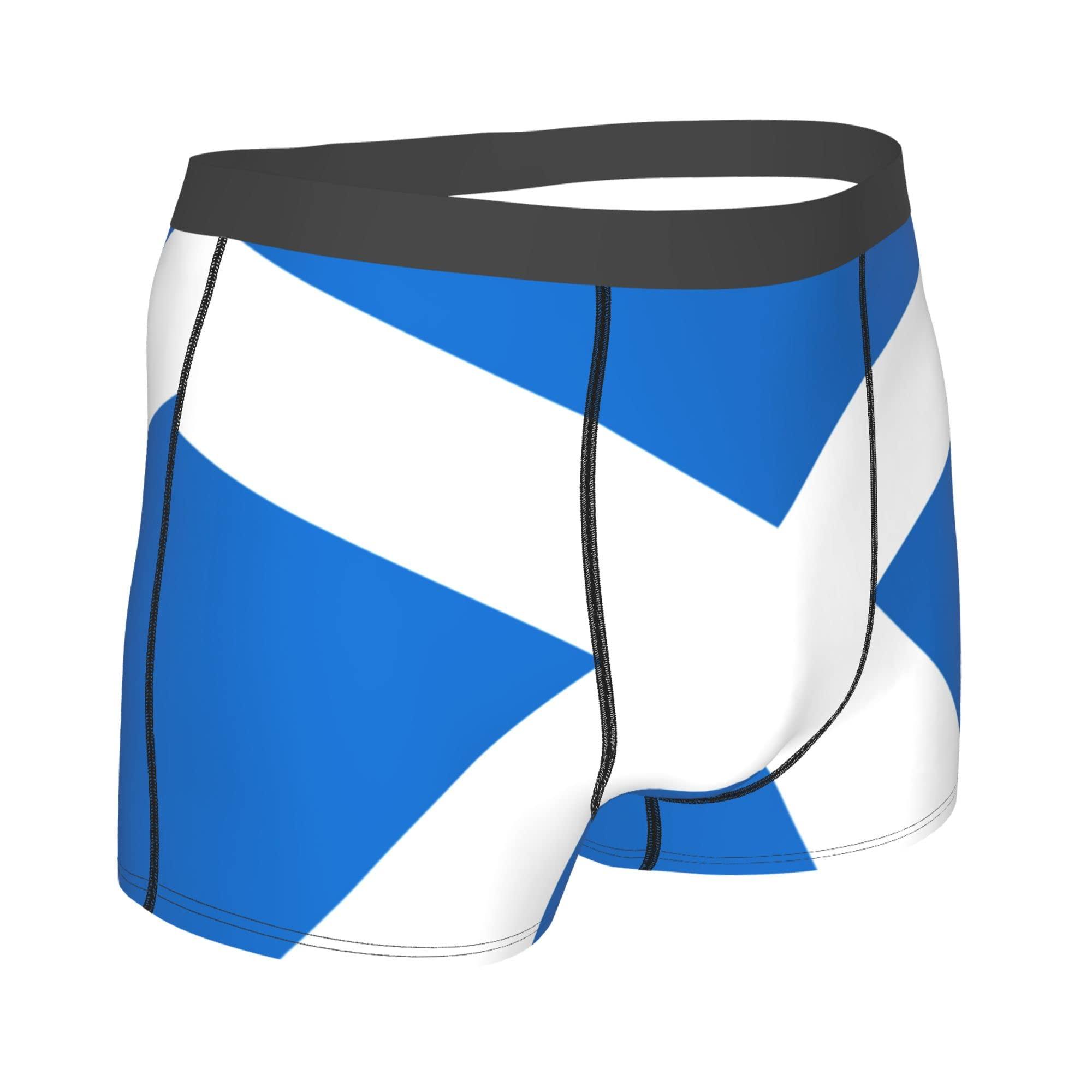 MOCSONE Scottish flag Mens Boxer Briefs Underwear Breathable Stretch Boxer Trunk with Pouch for Men, Youth