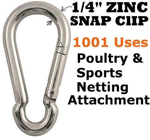 Jones Sports 1/4" Carabiner Snap Clips Zinc Plated Snap Hook Lock Clip Lot Bulk Wholesale (1)