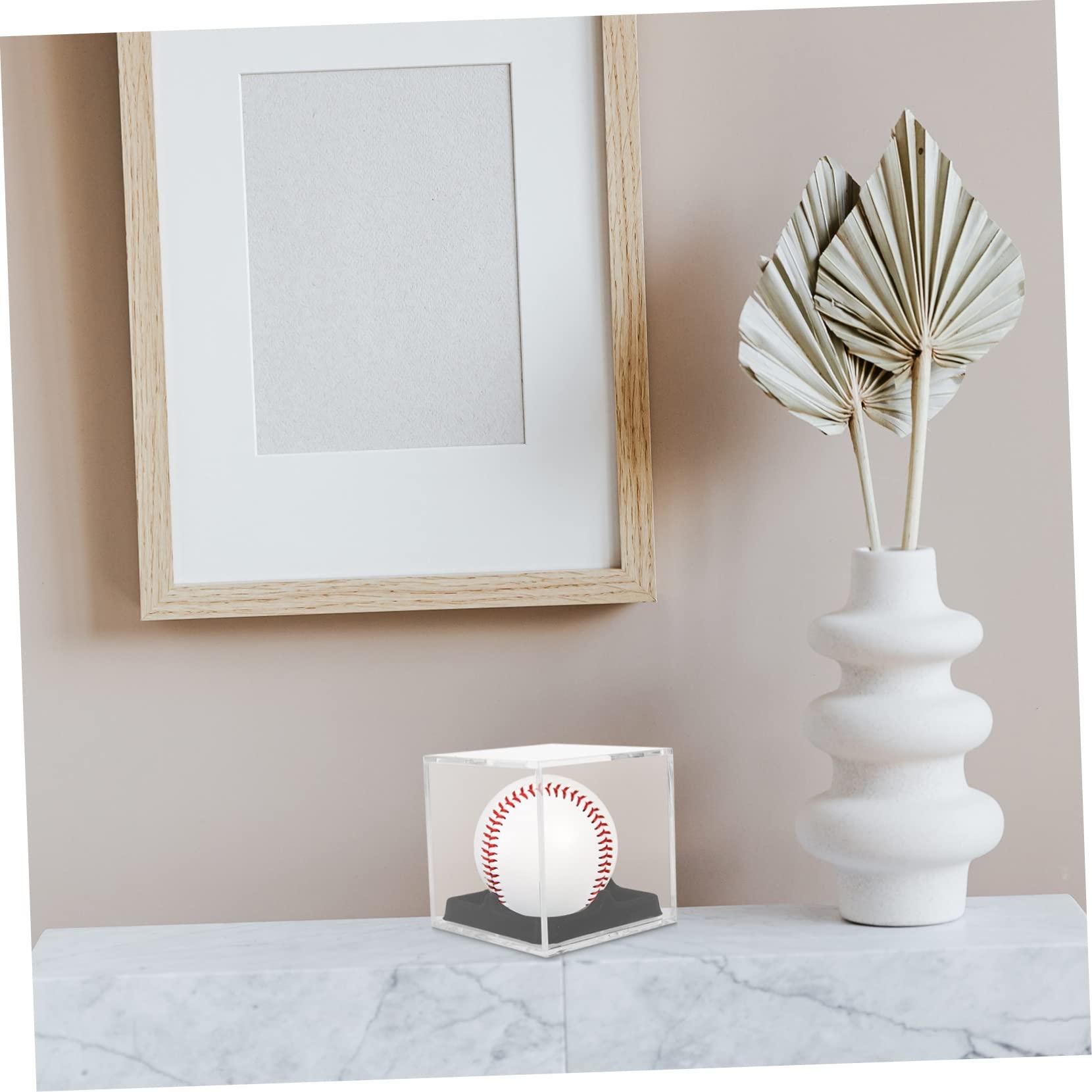 GANAZONO GANAZONO Transparent Acrylic Baseball and Tennis Display Case with Support Base Multi-Purpose Holder for Softballs and Balls Durable Showcasing Box for Collectibles and Memorabilia