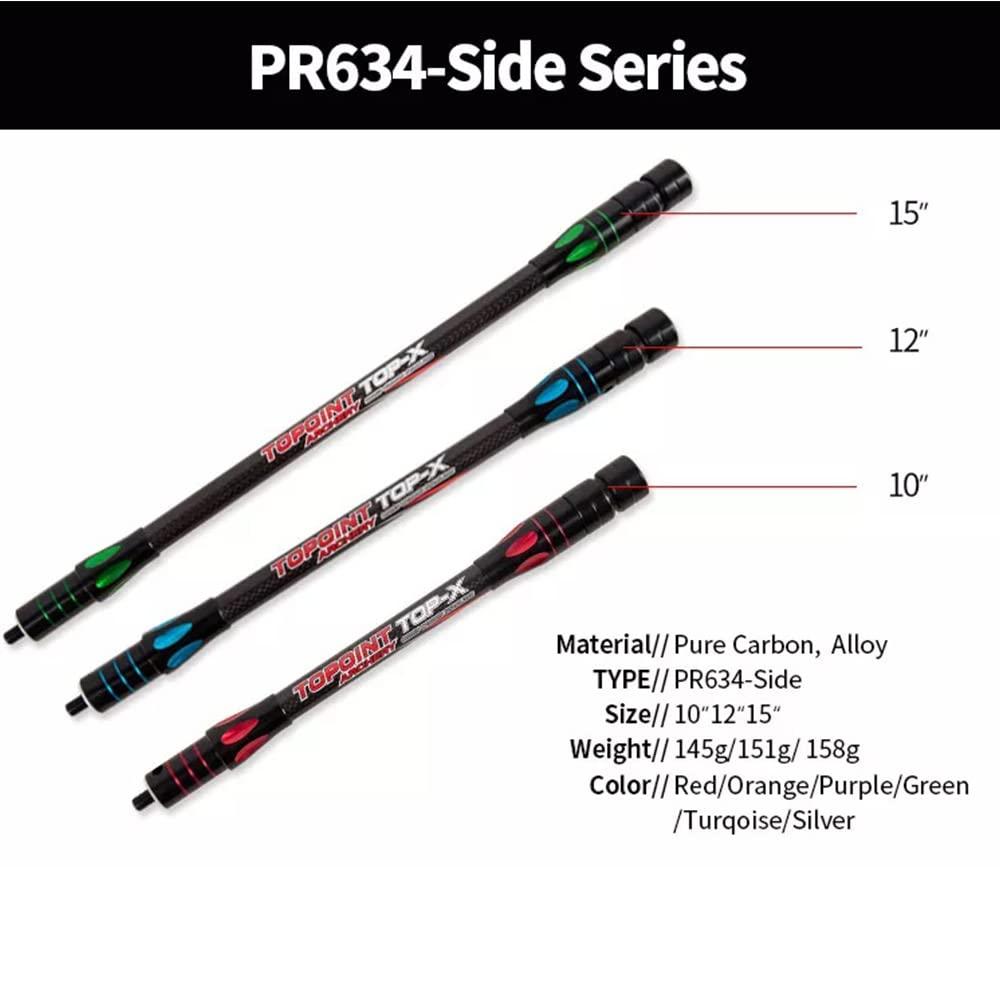 HNZMDY HNZMDY Archery Bow Stabilizer Set 30/10/5 inch Carbon Fiber Bow Stabilzer Shock Absorber Balance Bar Stabilizer System for Recurve Bow and Compound Bow Hunting Shooting (Silver/PR634)