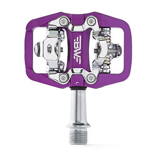 BW USA BW USA Rock Garden Flat Pedal - SPD Compatible Clipless MTB Bike Pedals - Purple