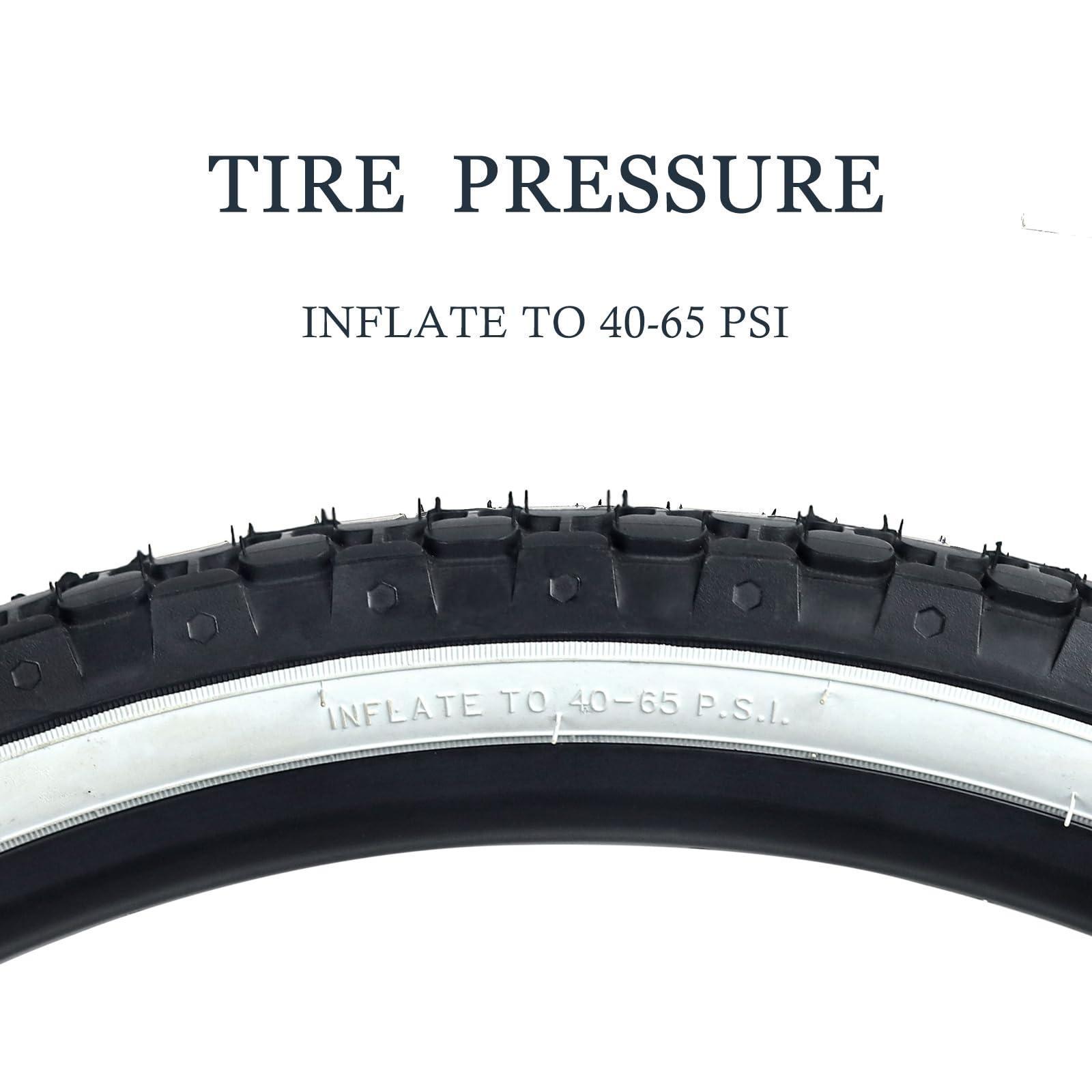 YILUXING 24x2.125 Inch Bicycle TiresYILUXING Folding Replacement Tires for Beach Cruiser Bike 2 Pack Bike Tires & Tubes with White Wall