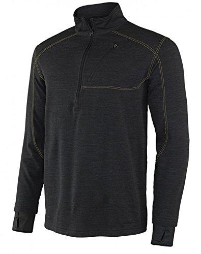 Terramar Terramar mens Thermawool Half Zip Top Sweater, Grey, Small US